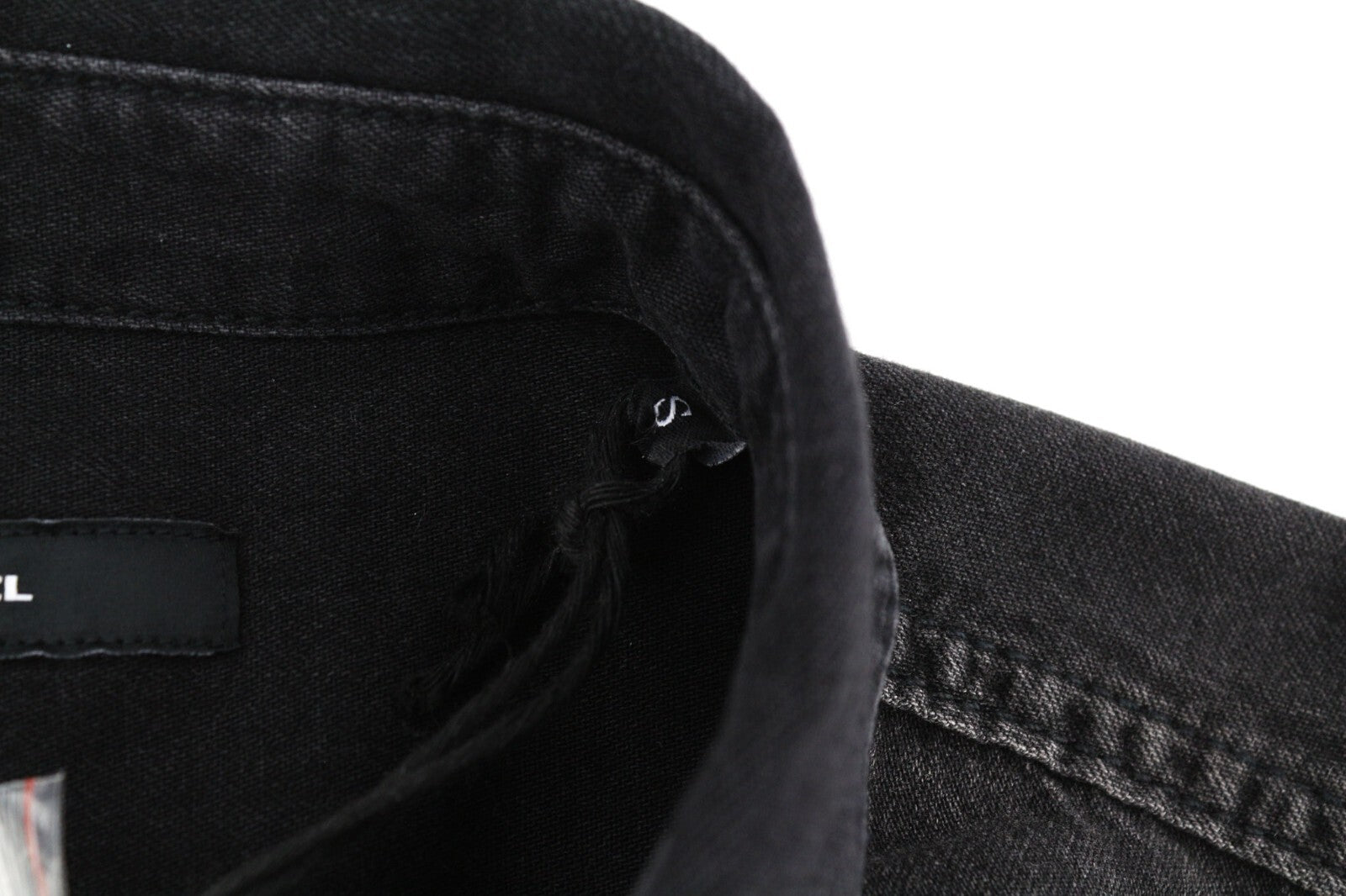 DIESEL „New-Sonora“ vyriški marškinėliai S, RRP 120 €, vesterno stiliaus, skalbti juodi, su sagomis ir kišenėmis.