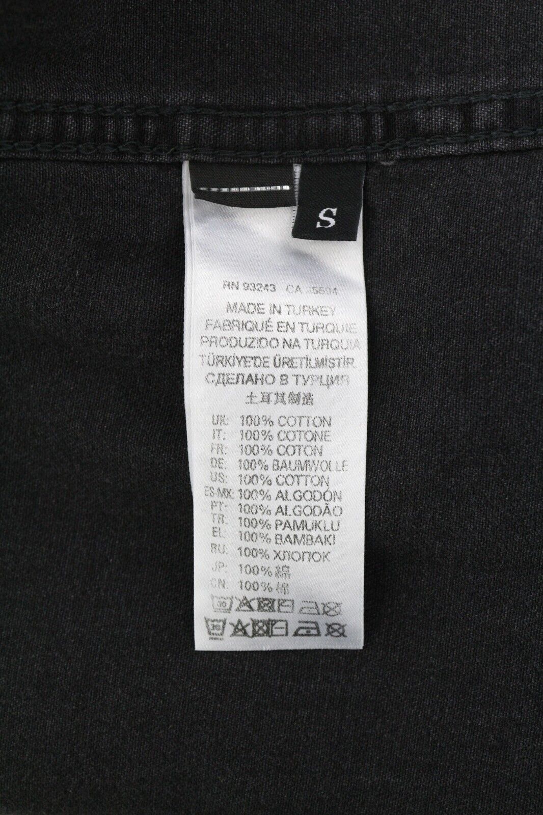 DIESEL „New-Sonora“ vyriški marškinėliai S, RRP 120 €, vesterno stiliaus, skalbti juodi, su sagomis ir kišenėmis.