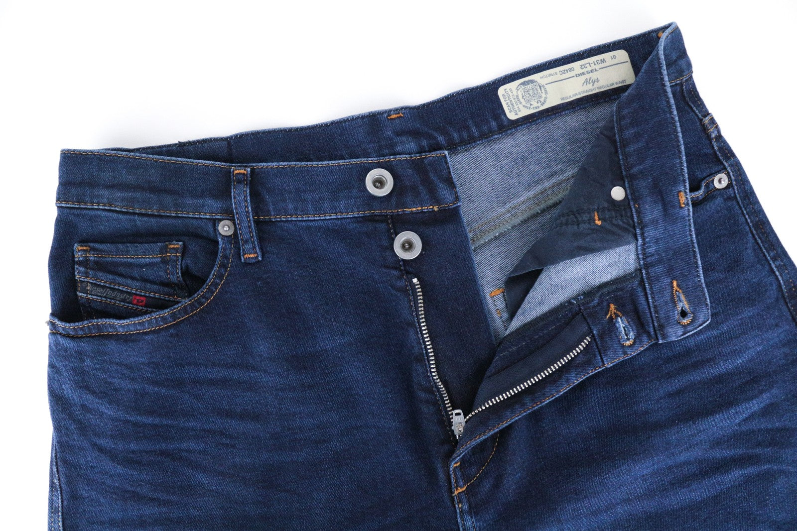 DIESEL Alys 084ZC moteriški W31 L32 tamprūs džinsinio mėlynumo, tiesaus kirpimo, skalbti batai 