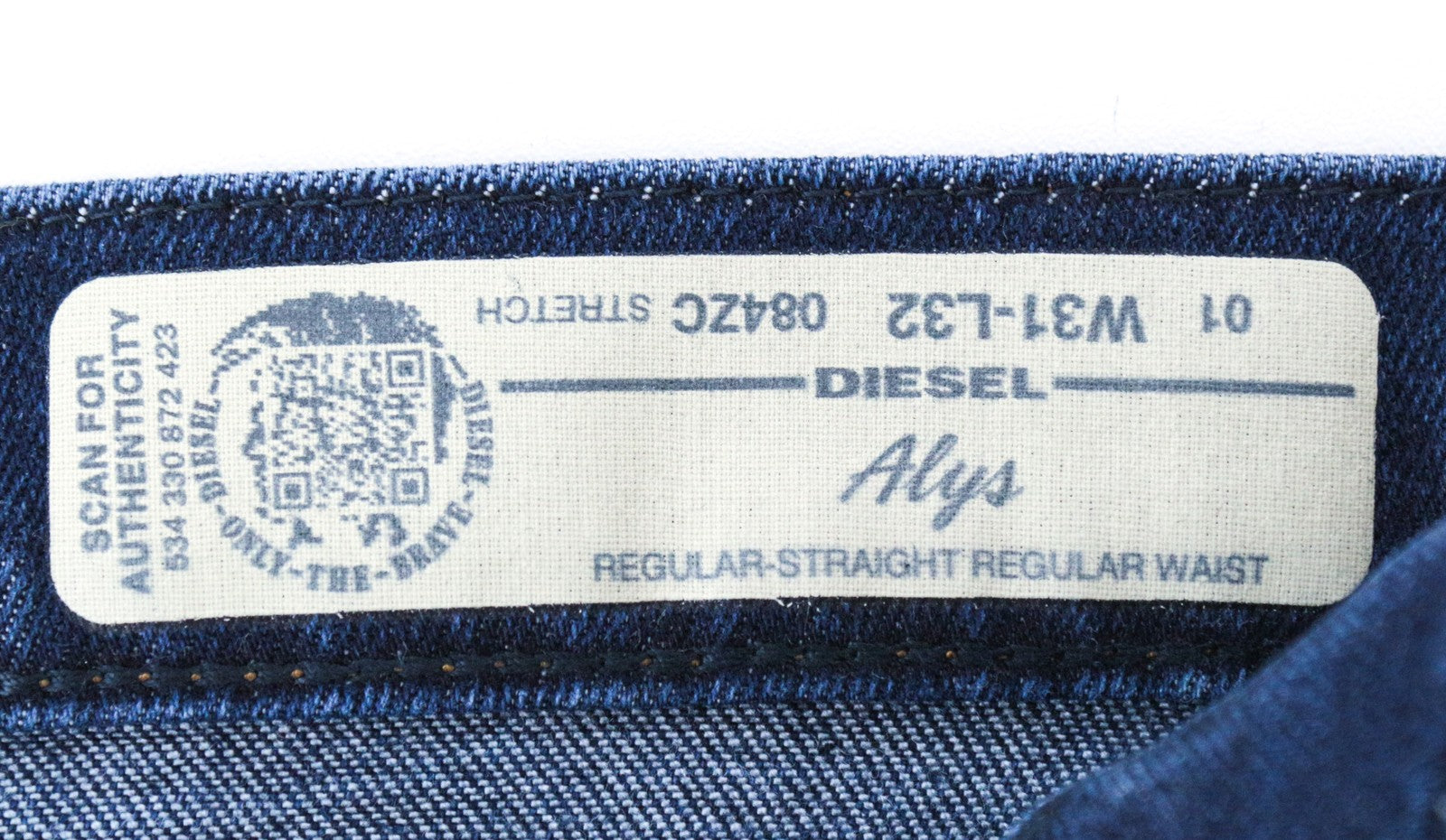 DIESEL Alys 084ZC moteriški W31 L32 tamprūs džinsinio mėlynumo, tiesaus kirpimo, skalbti batai 