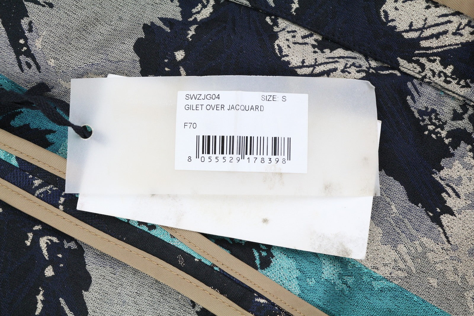 WEILI ZHENG žakardo moteriška liemenė S su spalvinga raštuota įpjova atvarte 