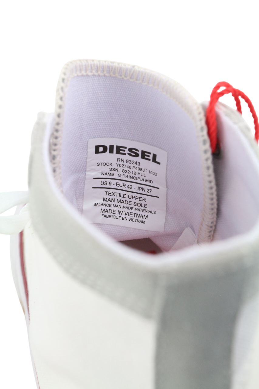 DIESEL S-Principia Mid vyriški sportbačiai, EU42, balti, suvarstomi, RRP 185 € 