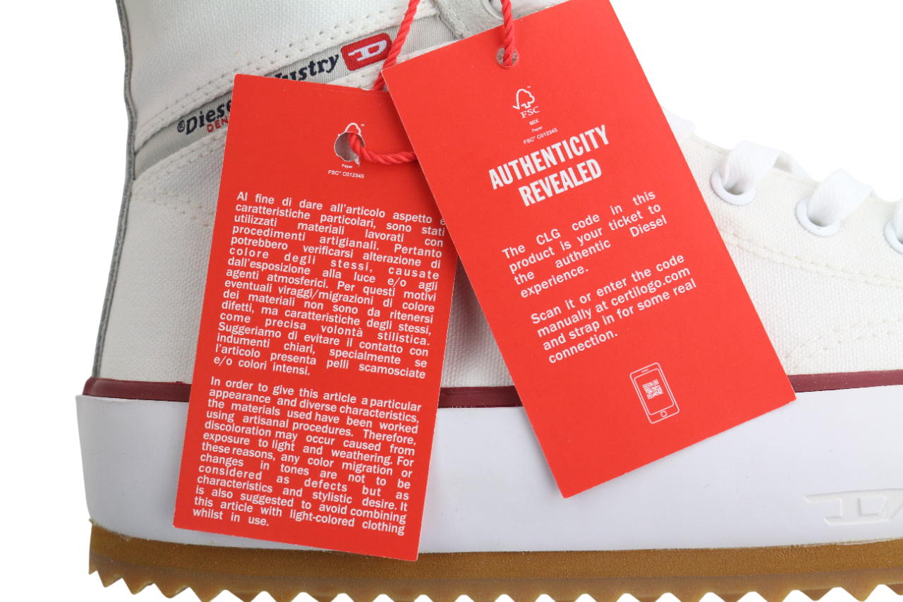 DIESEL S-Principia Mid vyriški sportbačiai, EU42, balti, suvarstomi, RRP 185 € 