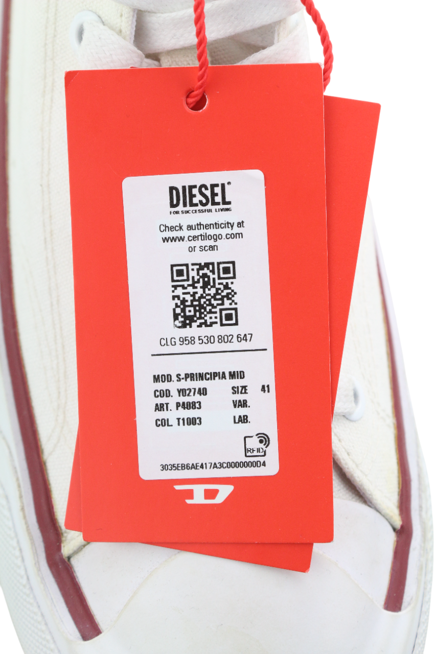 DIESEL S-Principia Mid vyriški sportbačiai, EU41, aukštakulniai su raišteliais, RRP 185 €
