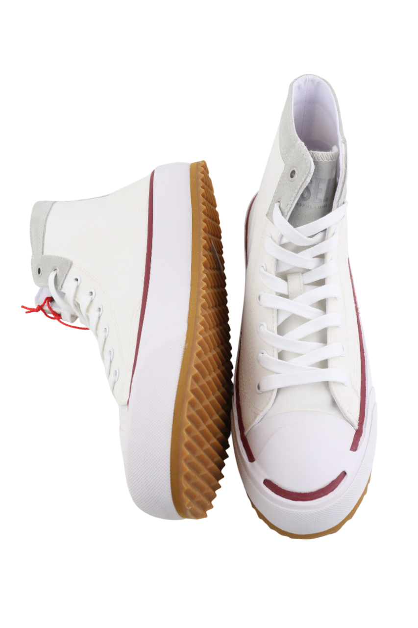 DIESEL S-Principia Mid vyriški sportbačiai, EU43, balti, aukštakulniai, RRP 185 € 