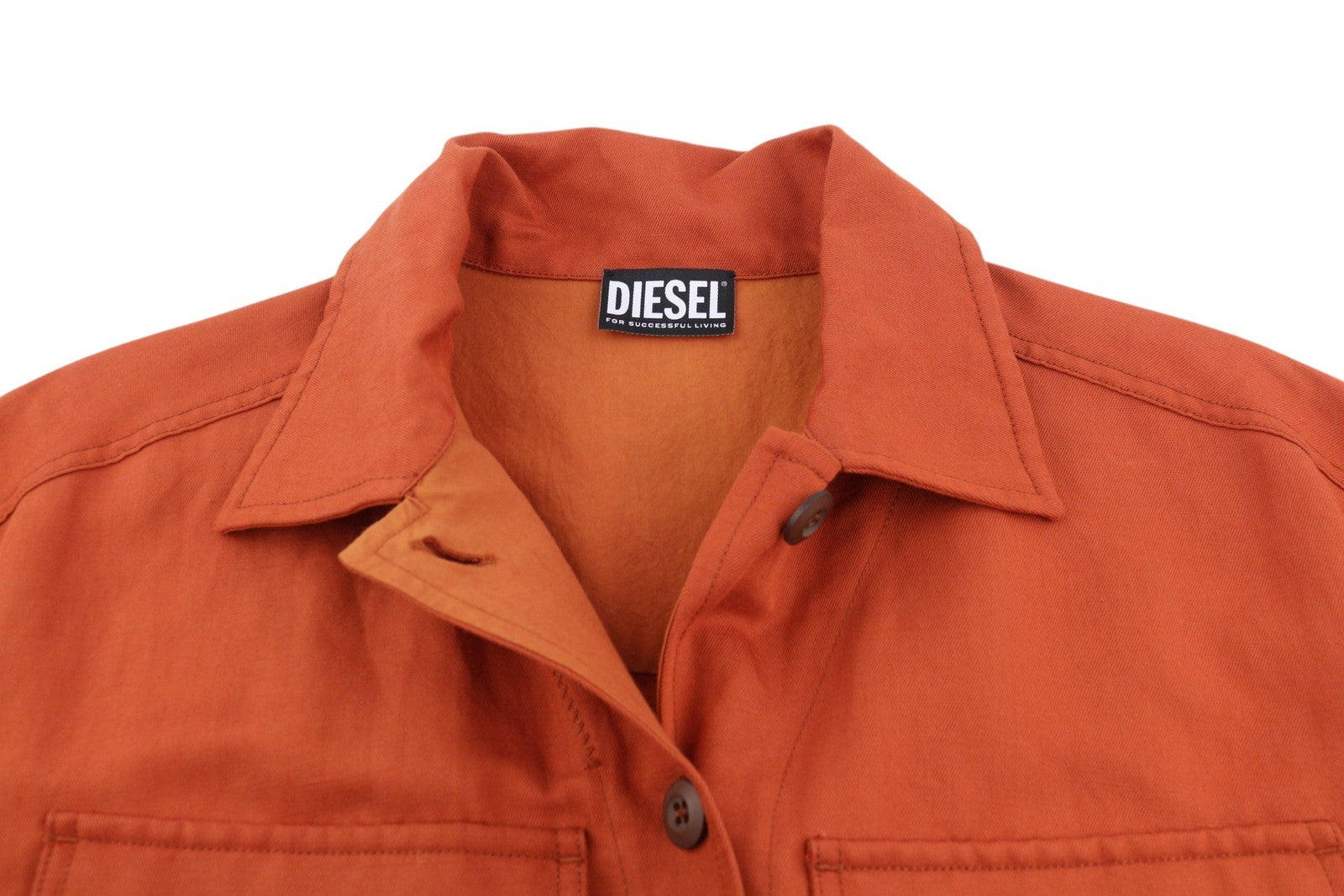 DIESEL D-Amabel moteriška suknelė S oranžinė lino mišinio sagomis trumpomis rankovėmis RMK 365 € 