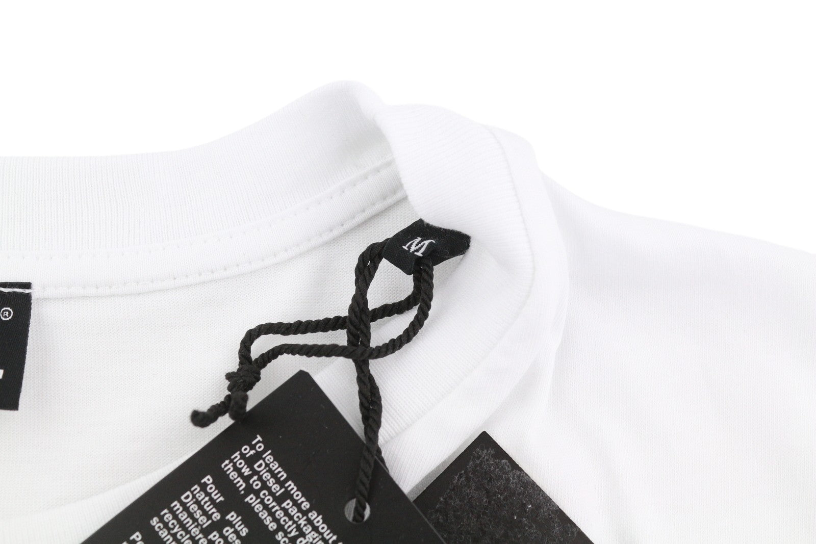 DIESEL D-Egor-New-Ita moteriška suknelė M balta trumpomis rankovėmis trikotažo laisvalaikio logotipas 