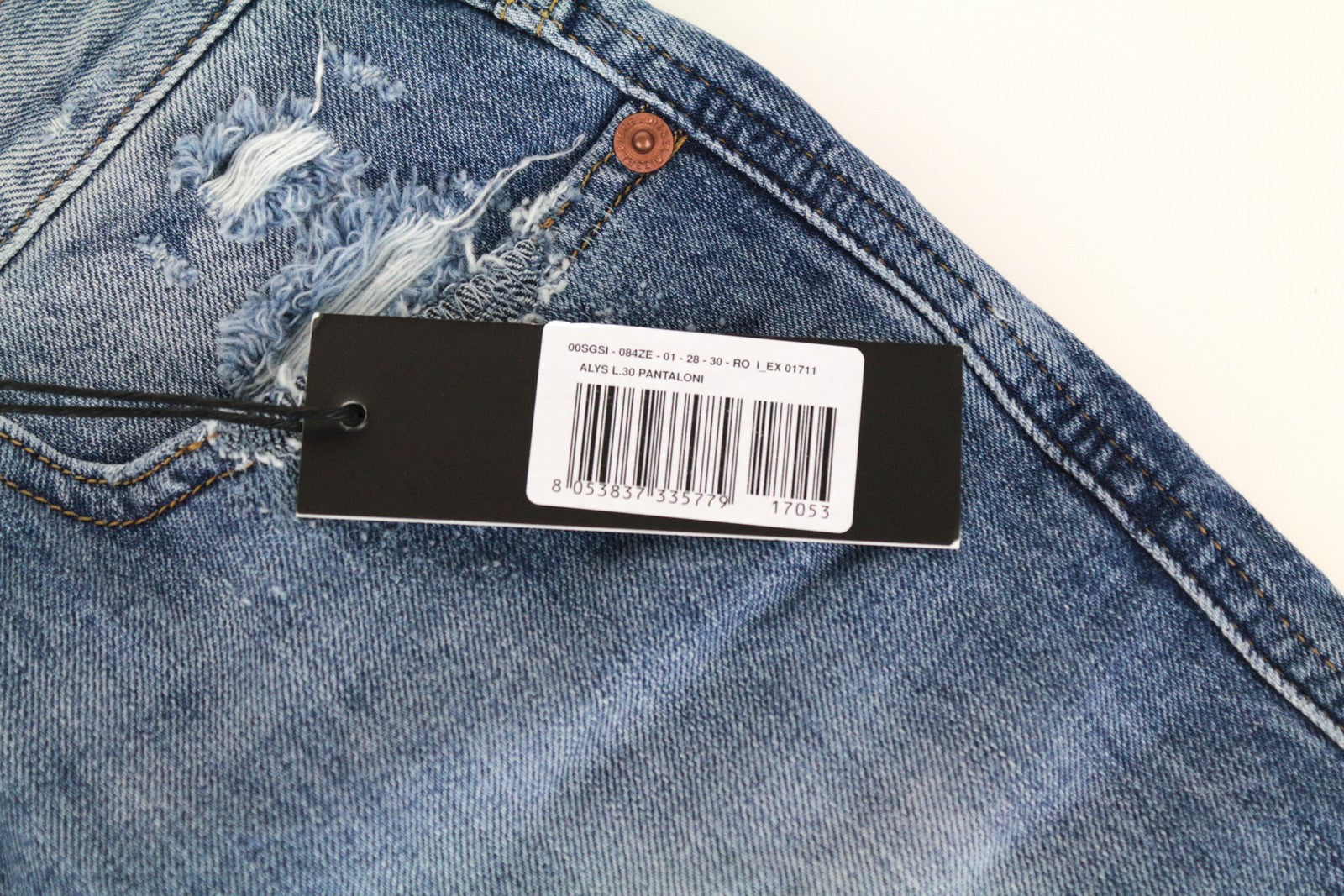 DIESEL Alys 084ZE moteriški džinsai W28 L30 tiesaus kirpimo, dirbtinai mėlyni, medvilniniai 