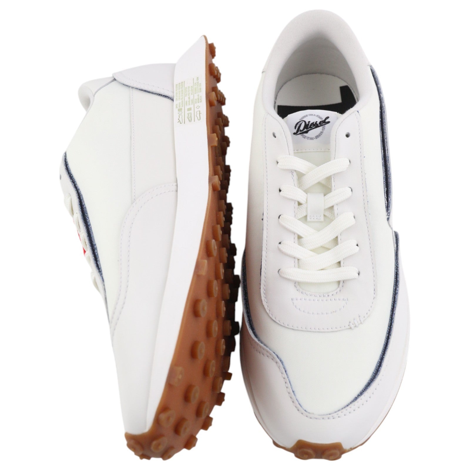 DIESEL S-Racer LC vyriški sportbačiai, balti, zomšos ir odos, 45 €, rekomenduojama kaina – 195 €