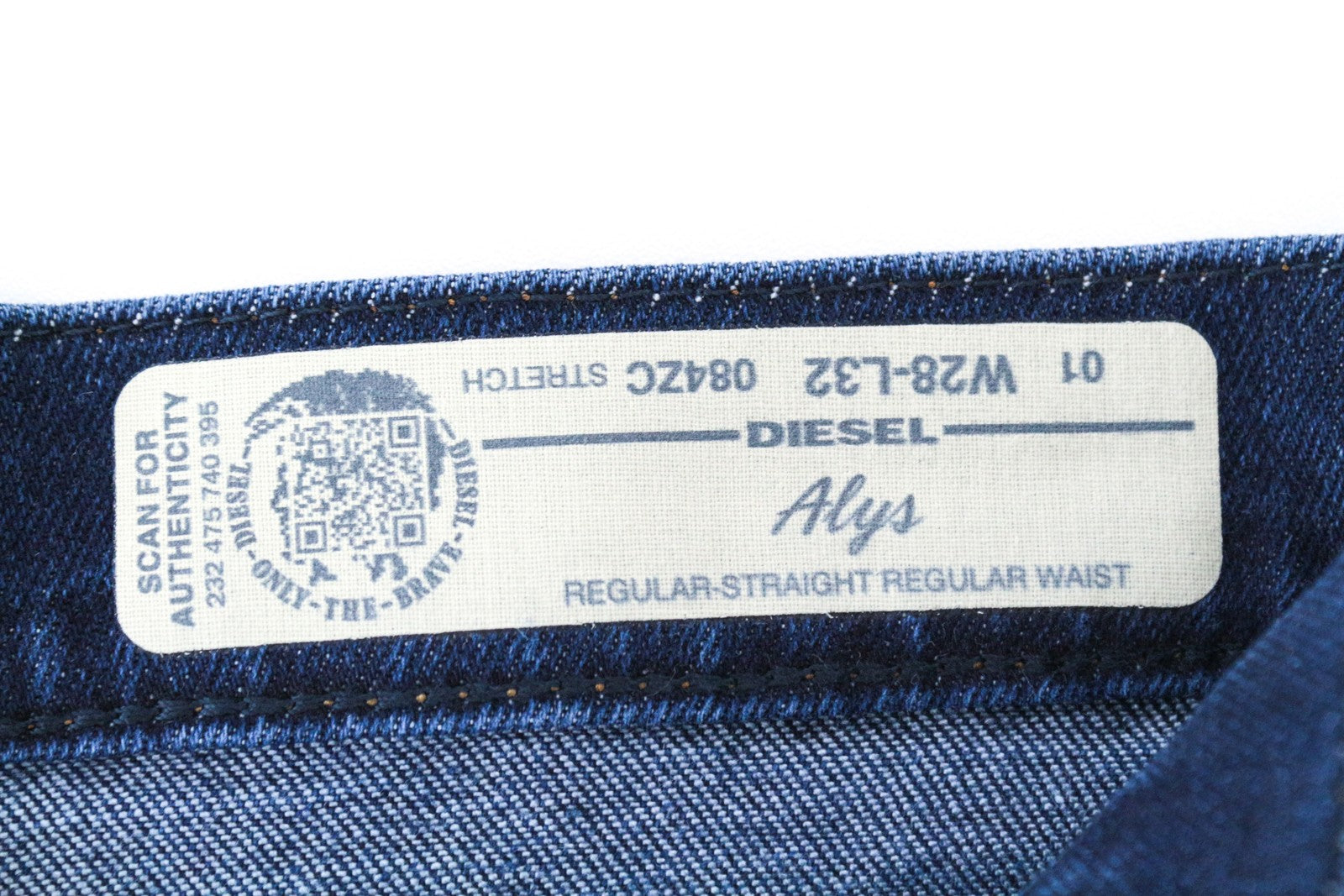 DIESEL Alys 084ZC moteriški džinsai W28/L32 mėlyni, skalbtos medvilnės tamprūs, tiesūs 