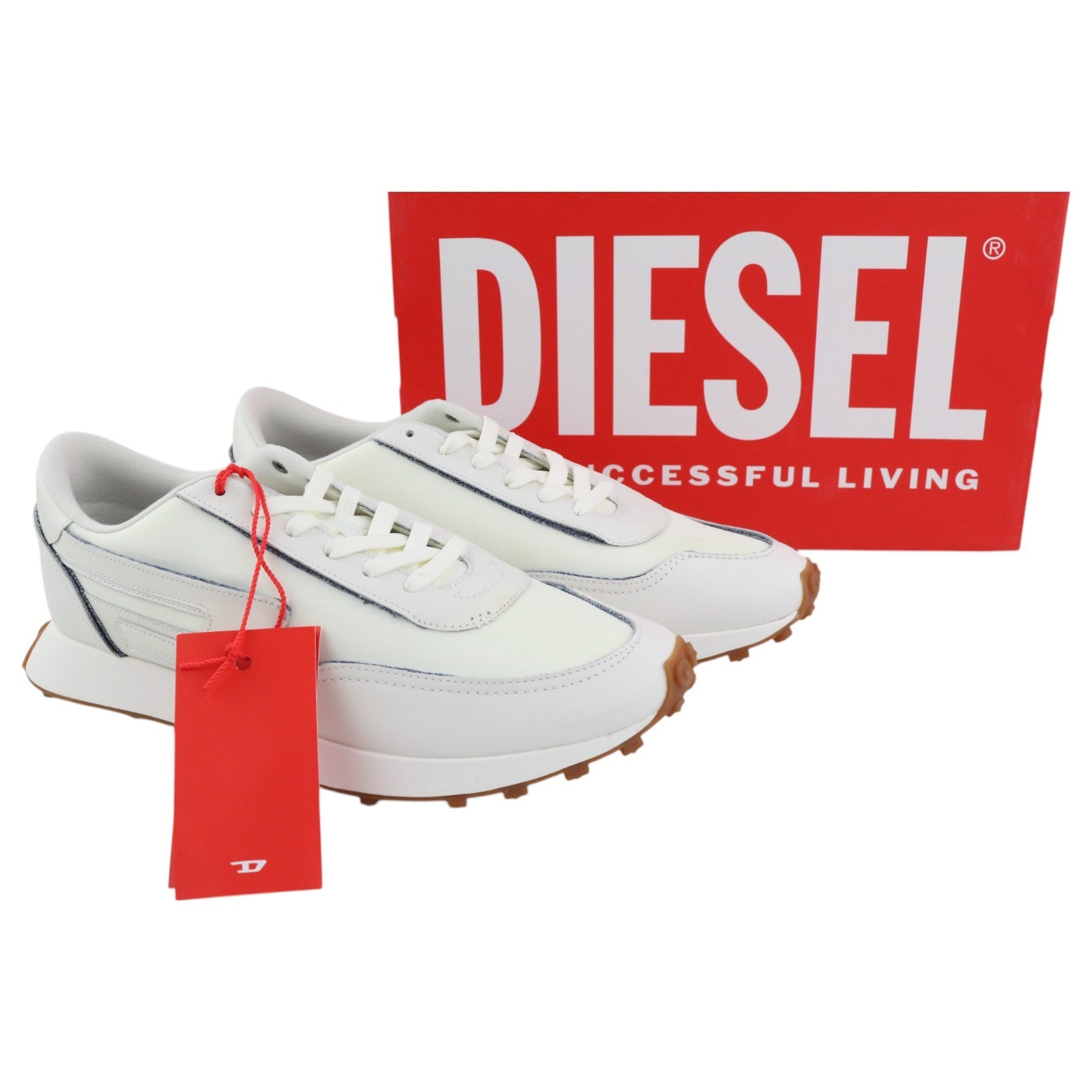 DIESEL S-Racer LC vyriški sportbačiai, balti, zomšiniai, žemakulniai, EU43, kaina – 195 € 