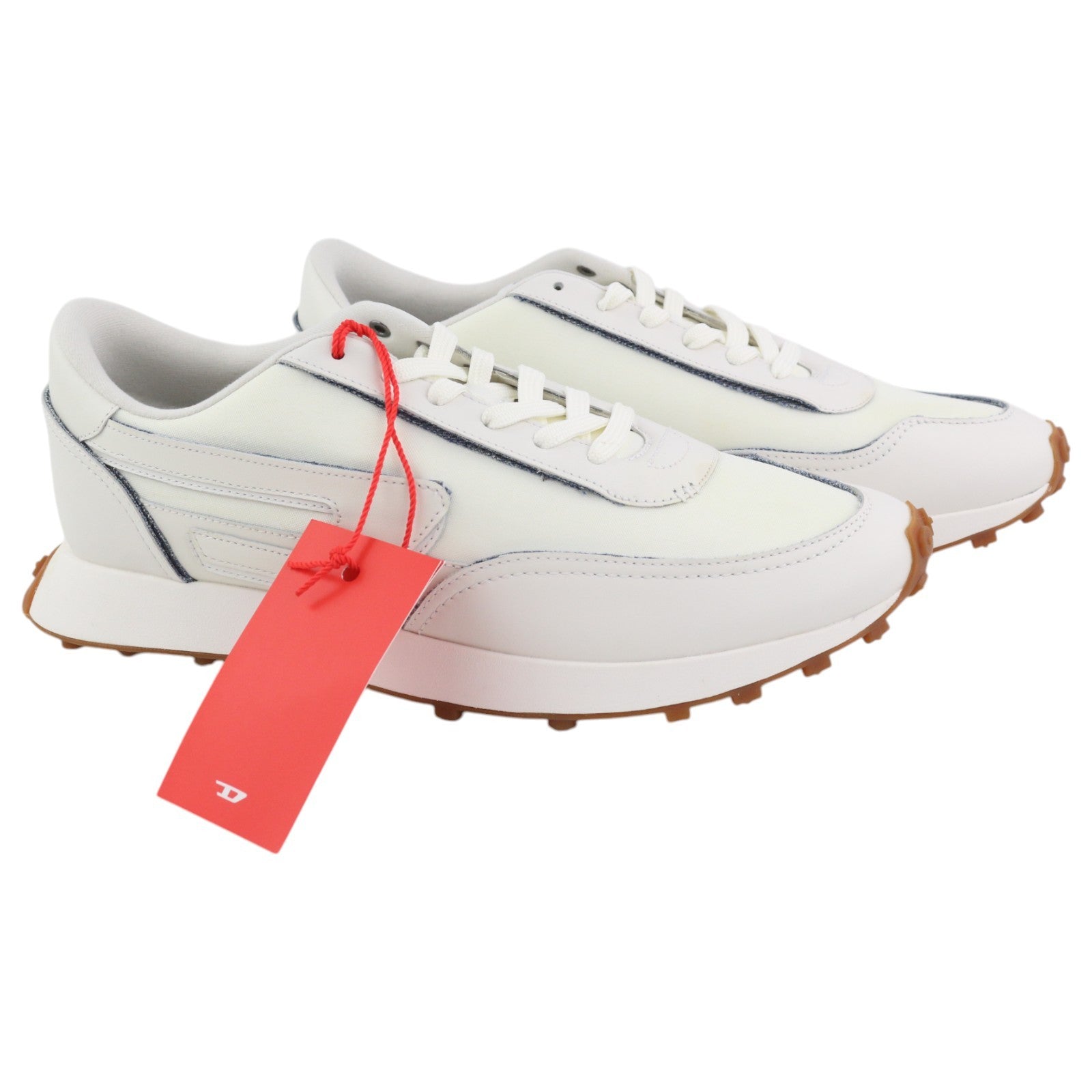 DIESEL S-Racer LC vyriški sportbačiai, balti, zomšiniai, žemakulniai, EU43, kaina – 195 € 