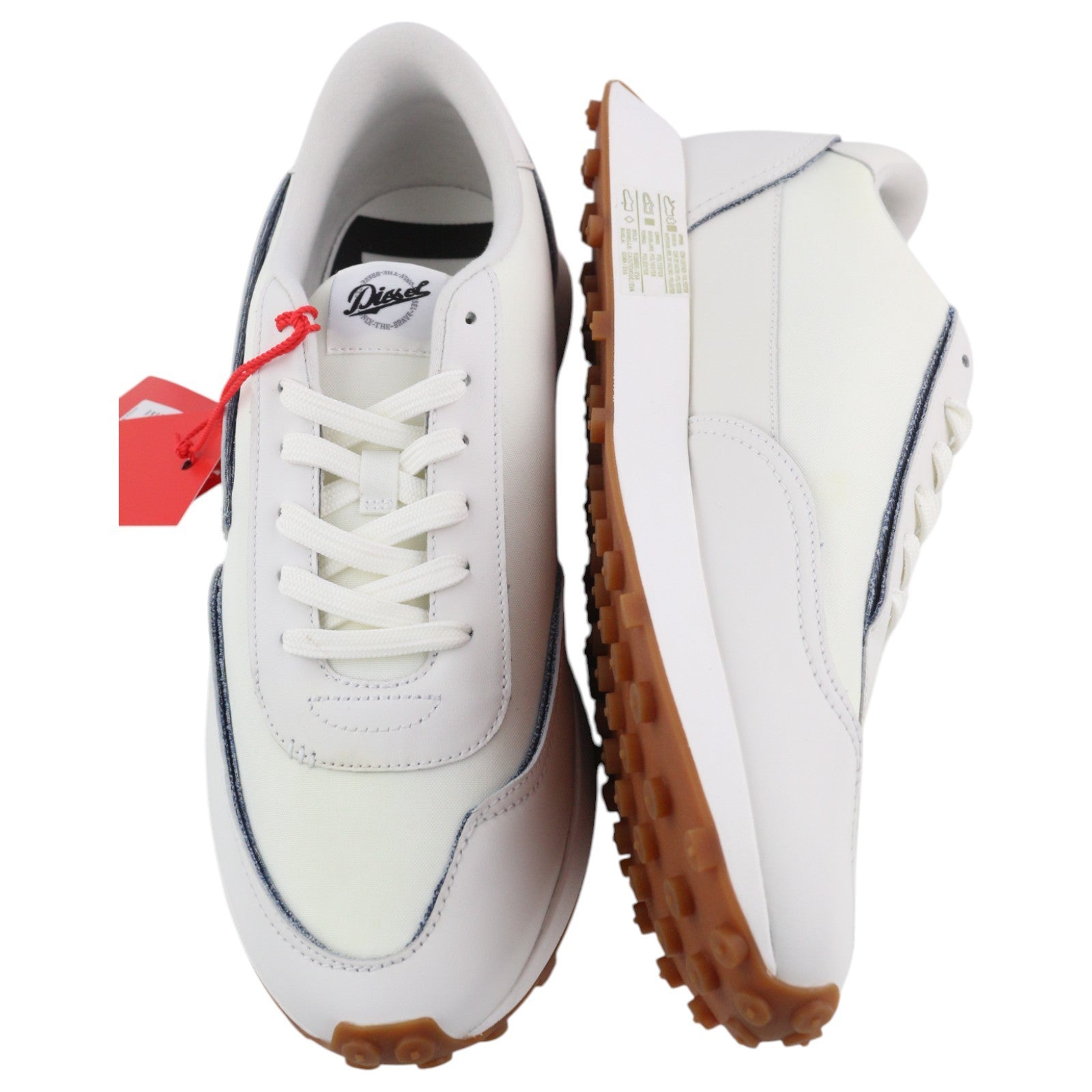 DIESEL S-Racer LC vyriški sportbačiai, balti, zomšiniai, žemakulniai, EU43, kaina – 195 € 