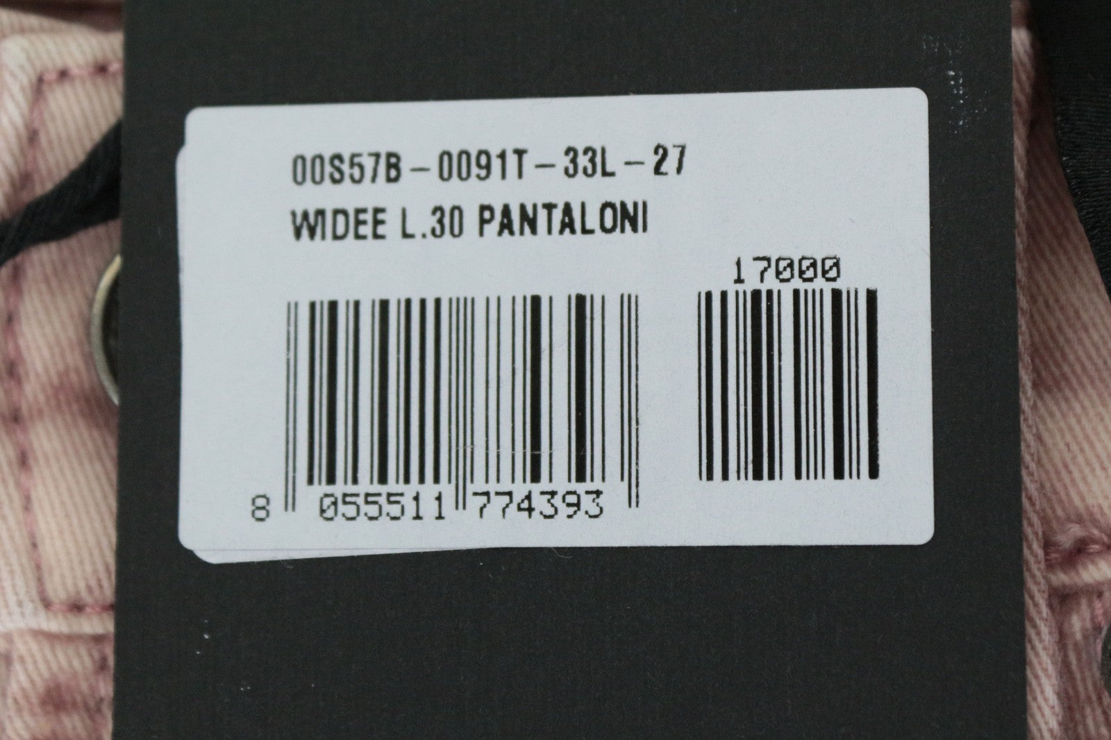 DIESEL Widee 0091T moteriški W27 L30 platėjantys rožiniai džinsai su tampriu kirpimu, tiesūs 