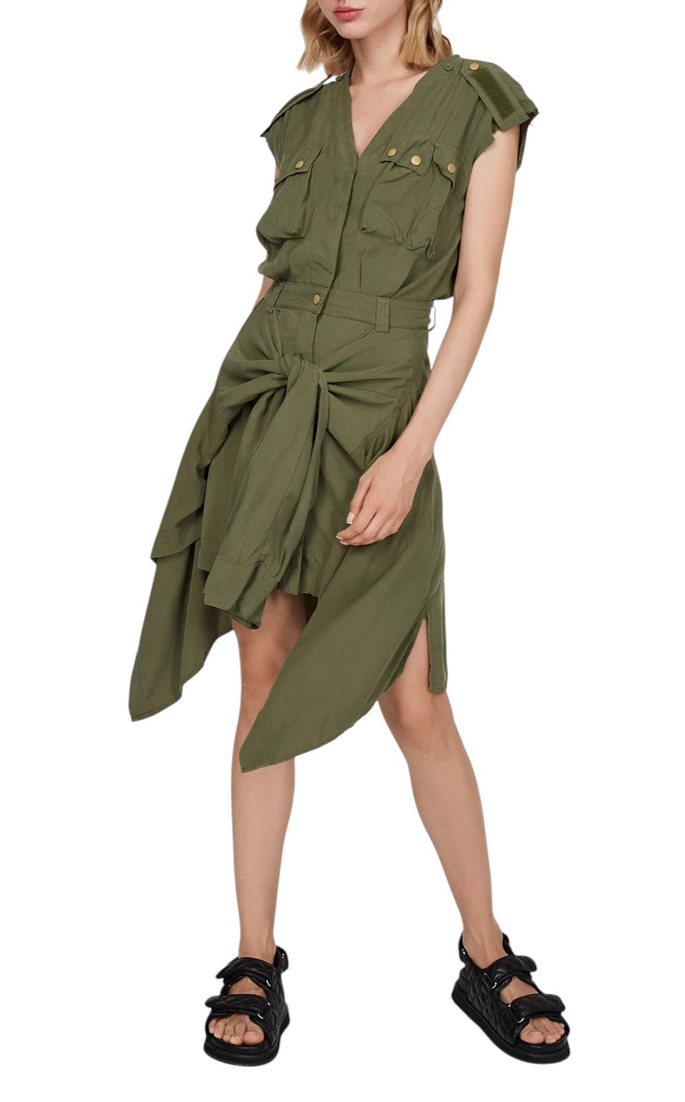 DIESEL D-Giuditta moteriška suknelė S dydžio, žalia, be rankovių, sarafaniška suknelė su detale (RRP295)