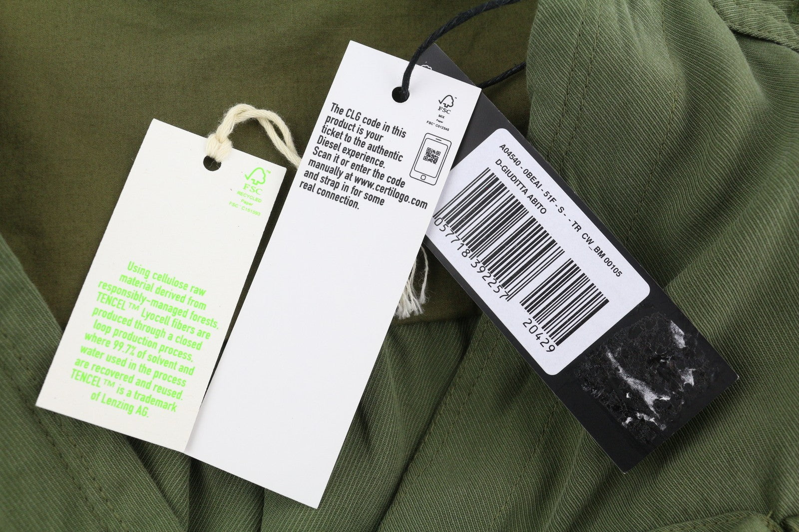 DIESEL D-Giuditta moteriška suknelė S dydžio, žalia, be rankovių, sarafaniška suknelė su detale (RRP295)