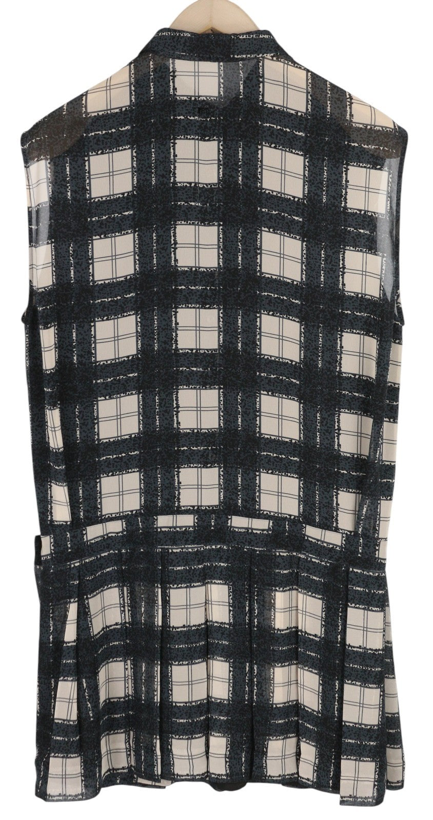 DIESEL D-Nedora moteriška suknelė L, juoda, be rankovių, raštuota, su sagomis ir logotipu, trumpa 