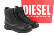 DIESEL D-Alabhama CB vyriški aulinukai, juodi, odiniai, vidutinio ūgio, su raišteliais, EU44, RRP 295 € 