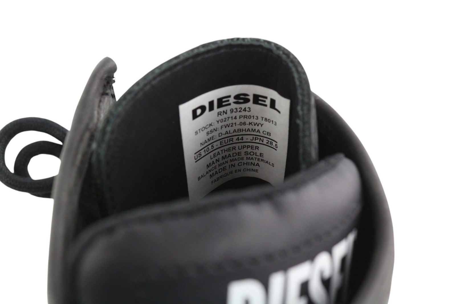 DIESEL D-Alabhama CB vyriški aulinukai, juodi, odiniai, vidutinio ūgio, su raišteliais, EU44, RRP 295 € 