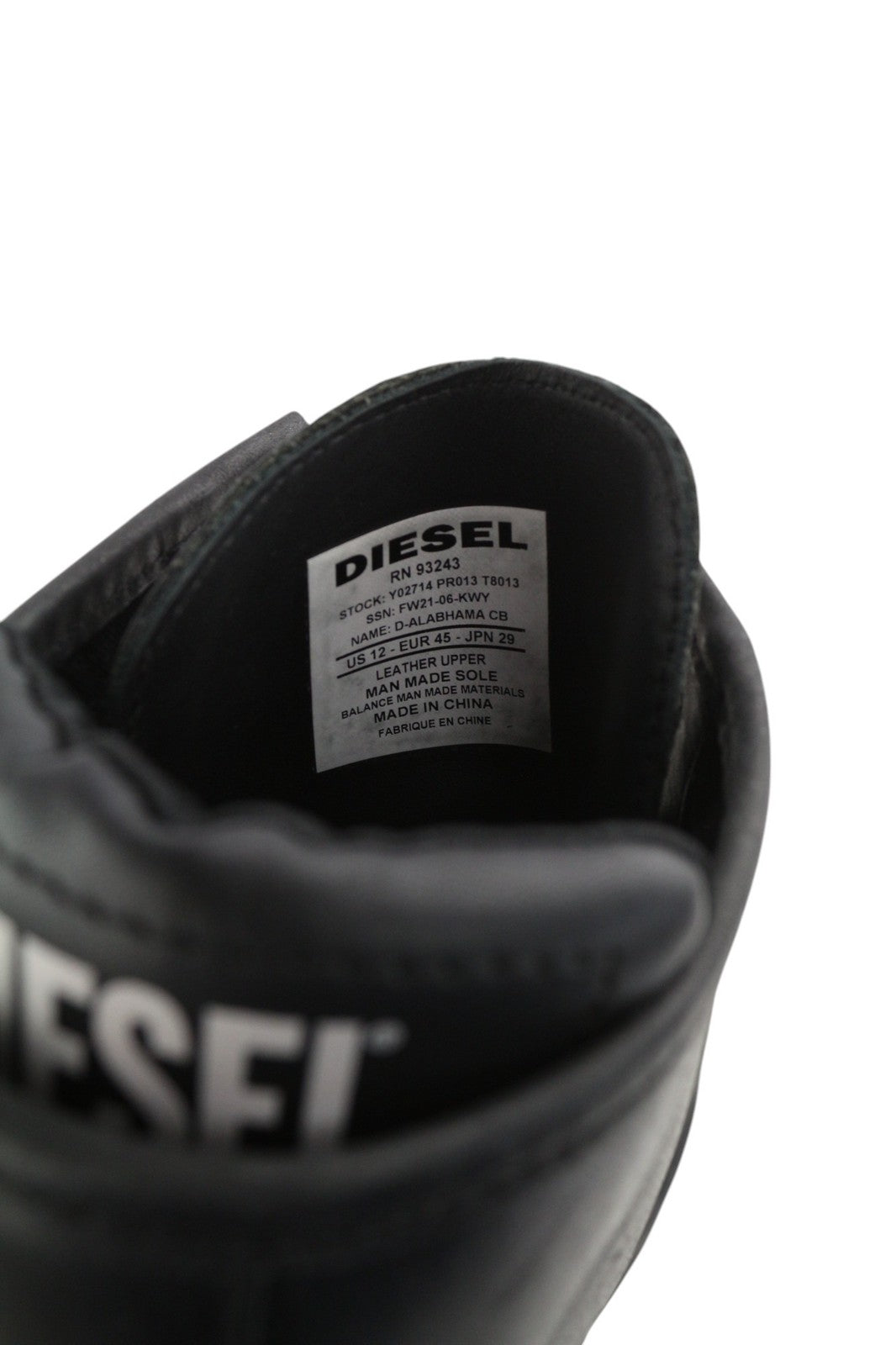 DIESEL D-Alabhama CB vyriški batai, juodi, odiniai, vidutinio ūgio, 45 €, RRP 295, migdolų nosis