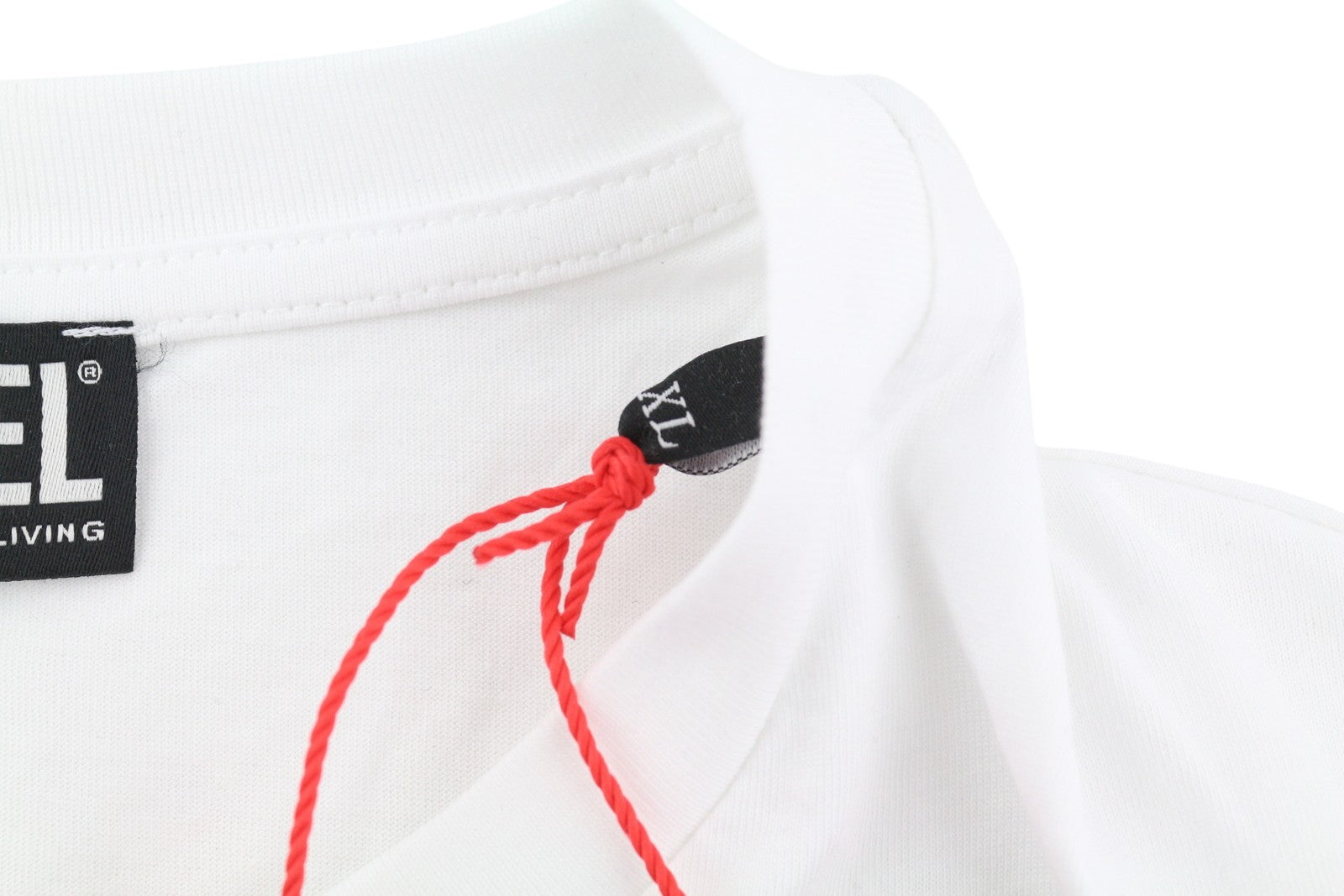 DIESEL D-Egor-New-Ita moteriška suknelė XL dydžio, balta, trumpomis rankovėmis, trikotažo spalvos, laisvalaikio stiliaus, su logotipu. 