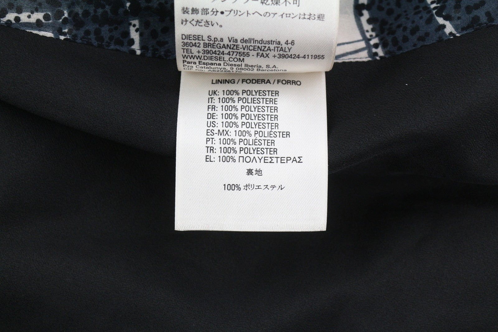 DIESEL D-Nedora moteriška suknelė L juoda be rankovių su raštuotomis sagomis ir logotipu 