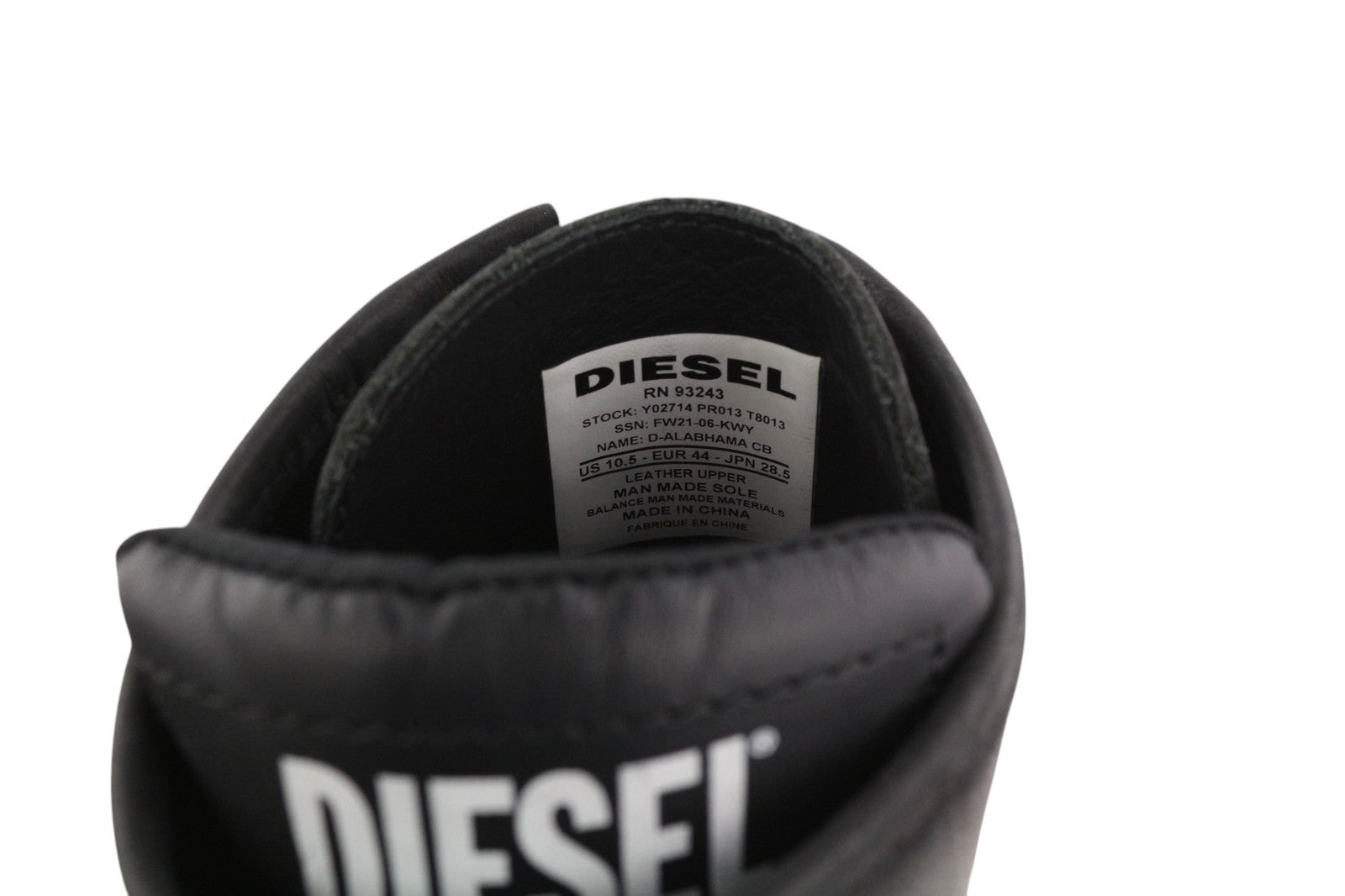 DIESEL D-Alabhama CB vyriški aulinukai, tamsios odos, 44 dydžio, vidutinio ūgio, RRP 295 €, migdolų nosis 
