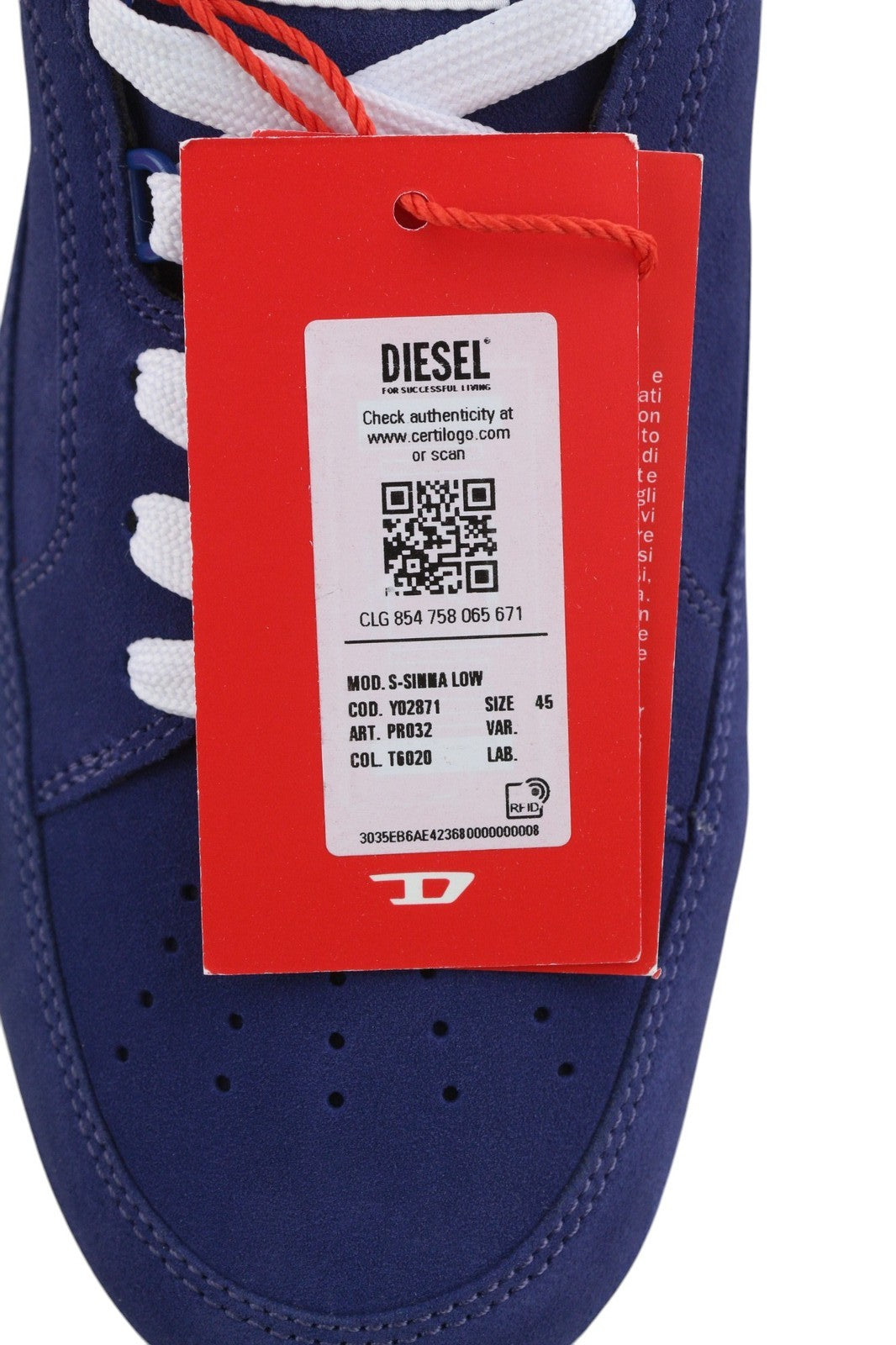 DIESEL S-Sinna žemakulniai vyriški sportbačiai, 45 dydžio, mėlyni, karvės odos, žemakulniai, rekomenduojama kaina – 160 € 