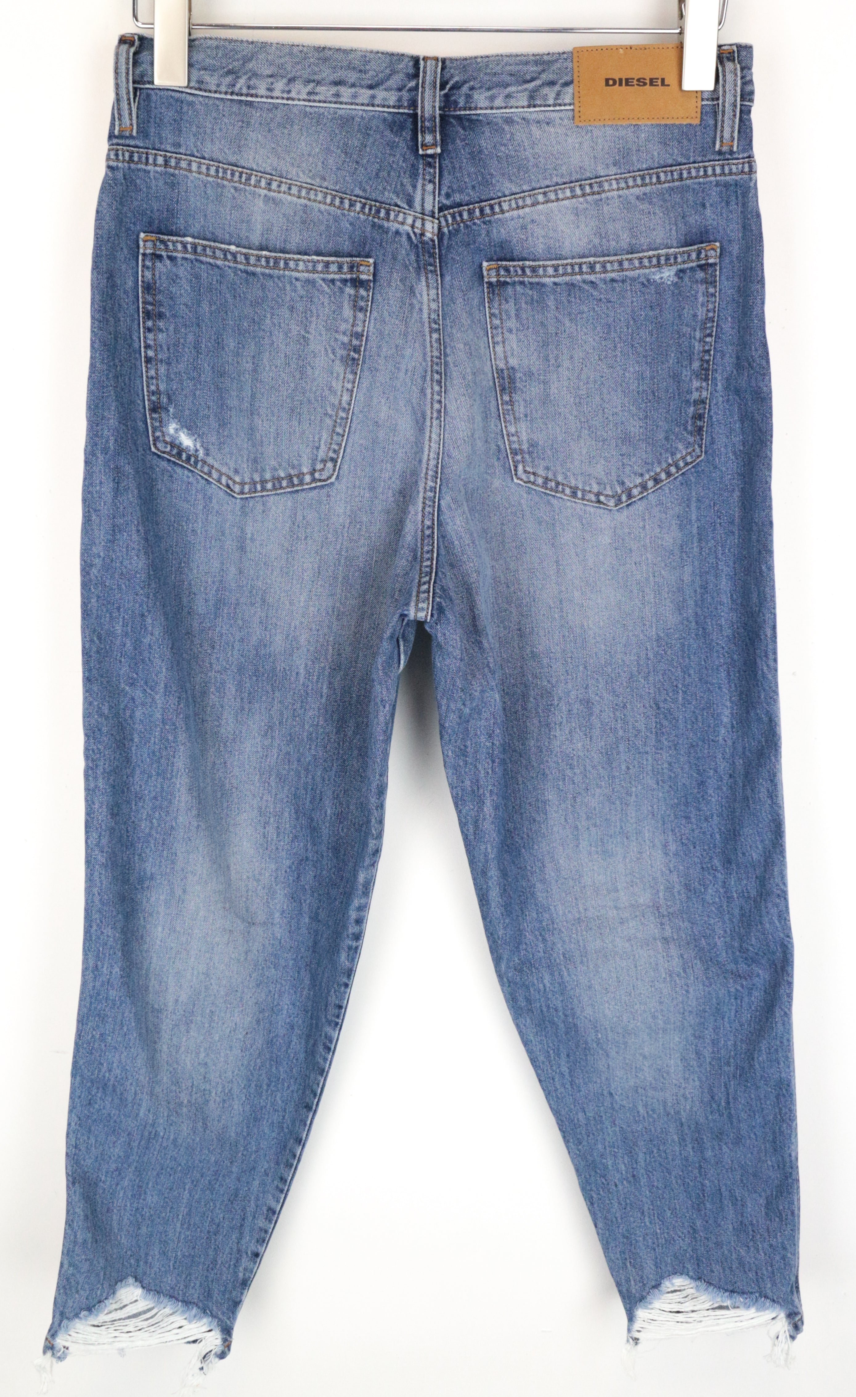 DIESEL Alys 084ZE Women's Blue Cotton Denim Straight W28/L30 Distressed Jeans