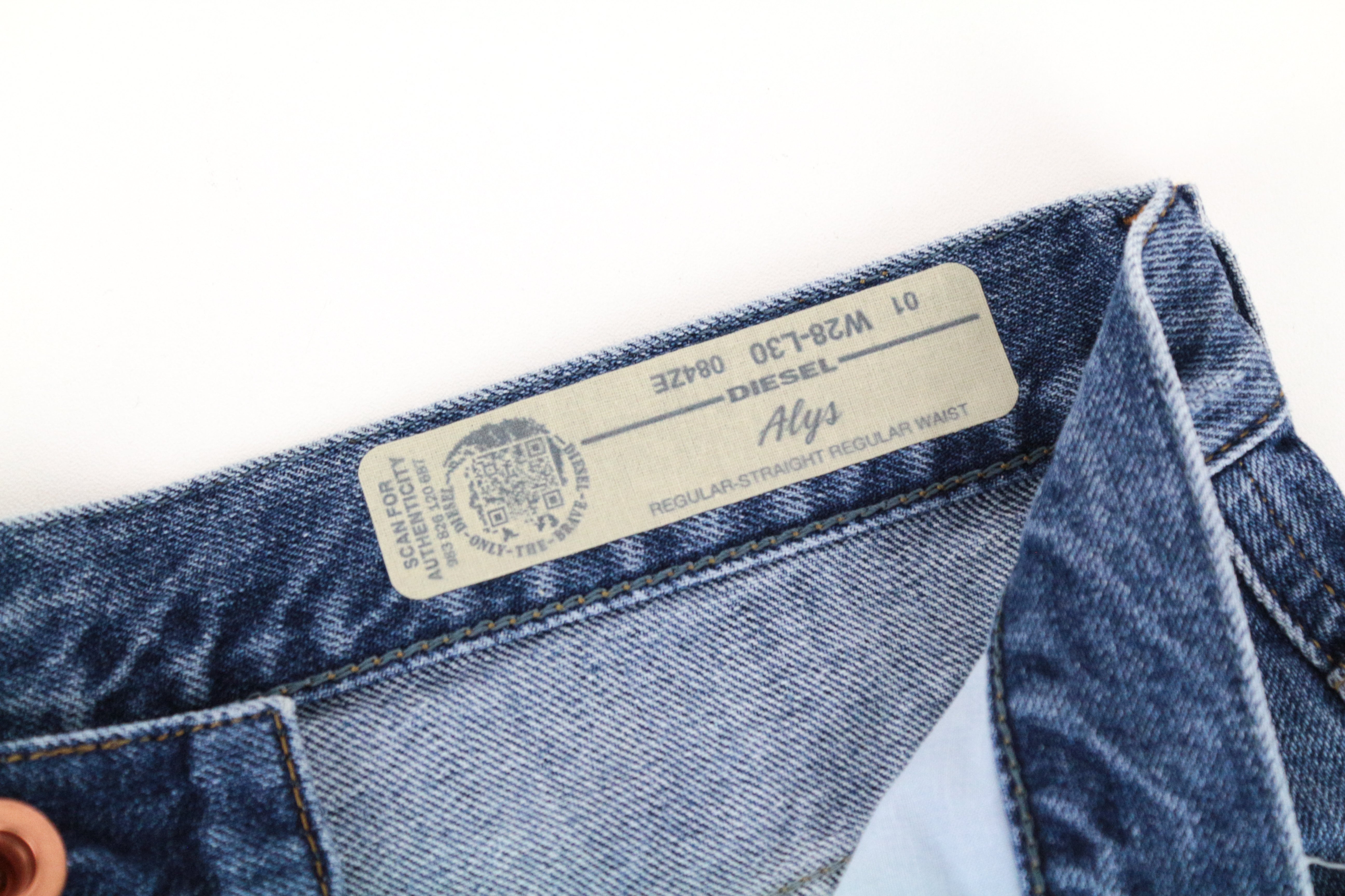 DIESEL Alys 084ZE Women's Blue Cotton Denim Straight W28/L30 Distressed Jeans