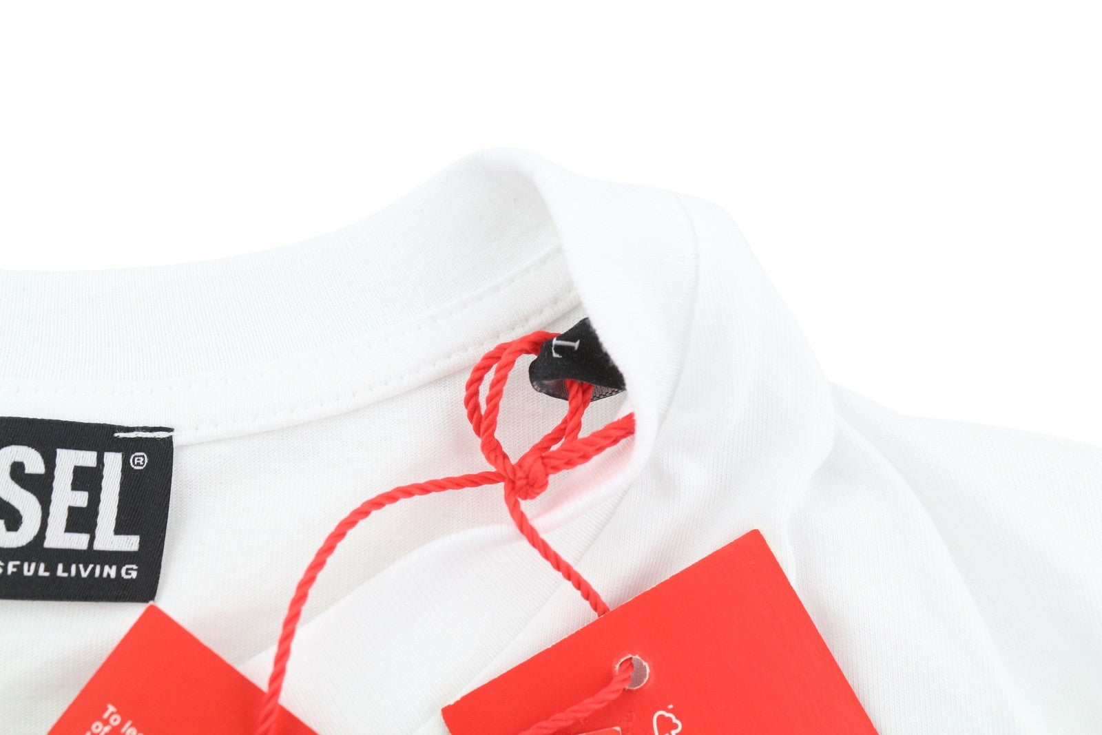 DIESEL D-Egor-New-Ita moteriška suknelė L balta trumpomis rankovėmis trikotažo laisvalaikio logotipas 