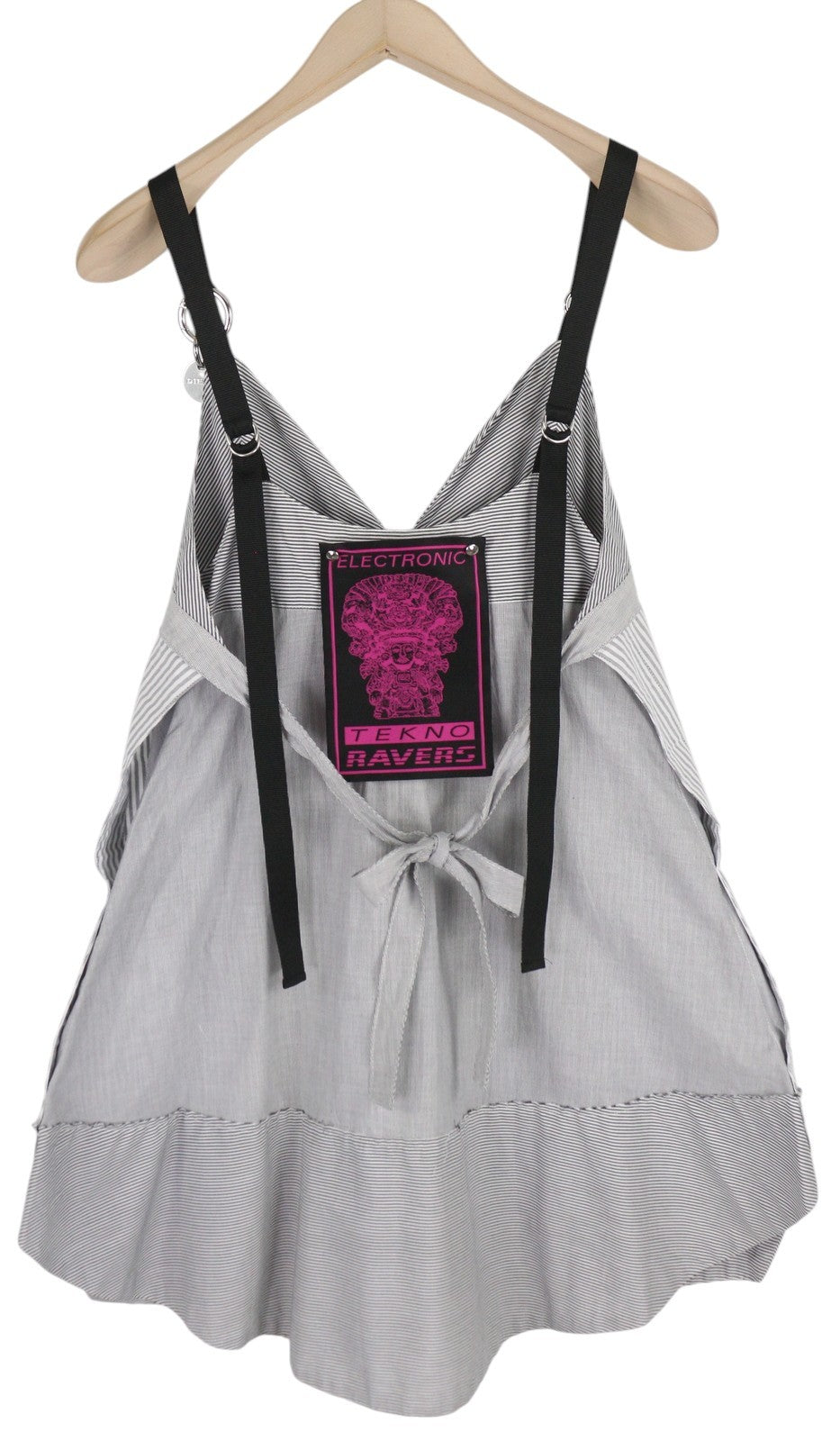 DIESEL D-Giby moteriška suknelė XS pilka dryžuota be rankovių su platėjančiu logotipu RRP 150 € 