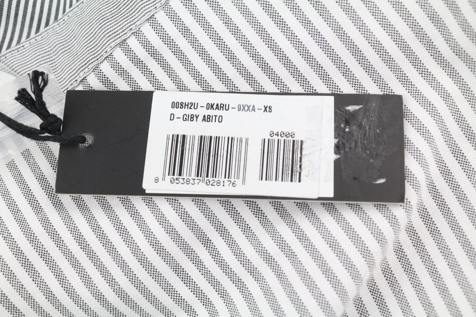 DIESEL D-Giby moteriška suknelė XS pilka dryžuota be rankovių su platėjančiu logotipu RRP 150 € 