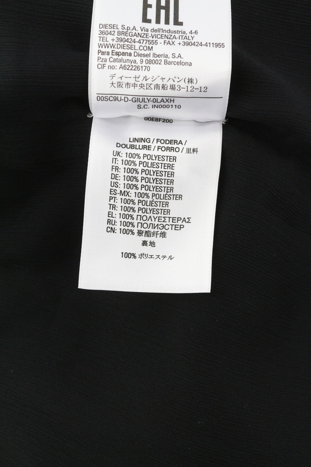 DIESEL D-Giuly moteriška suknelė S, juoda, be rankovių, asimetriška, raukta, rekomenduojama kaina – 275 € 