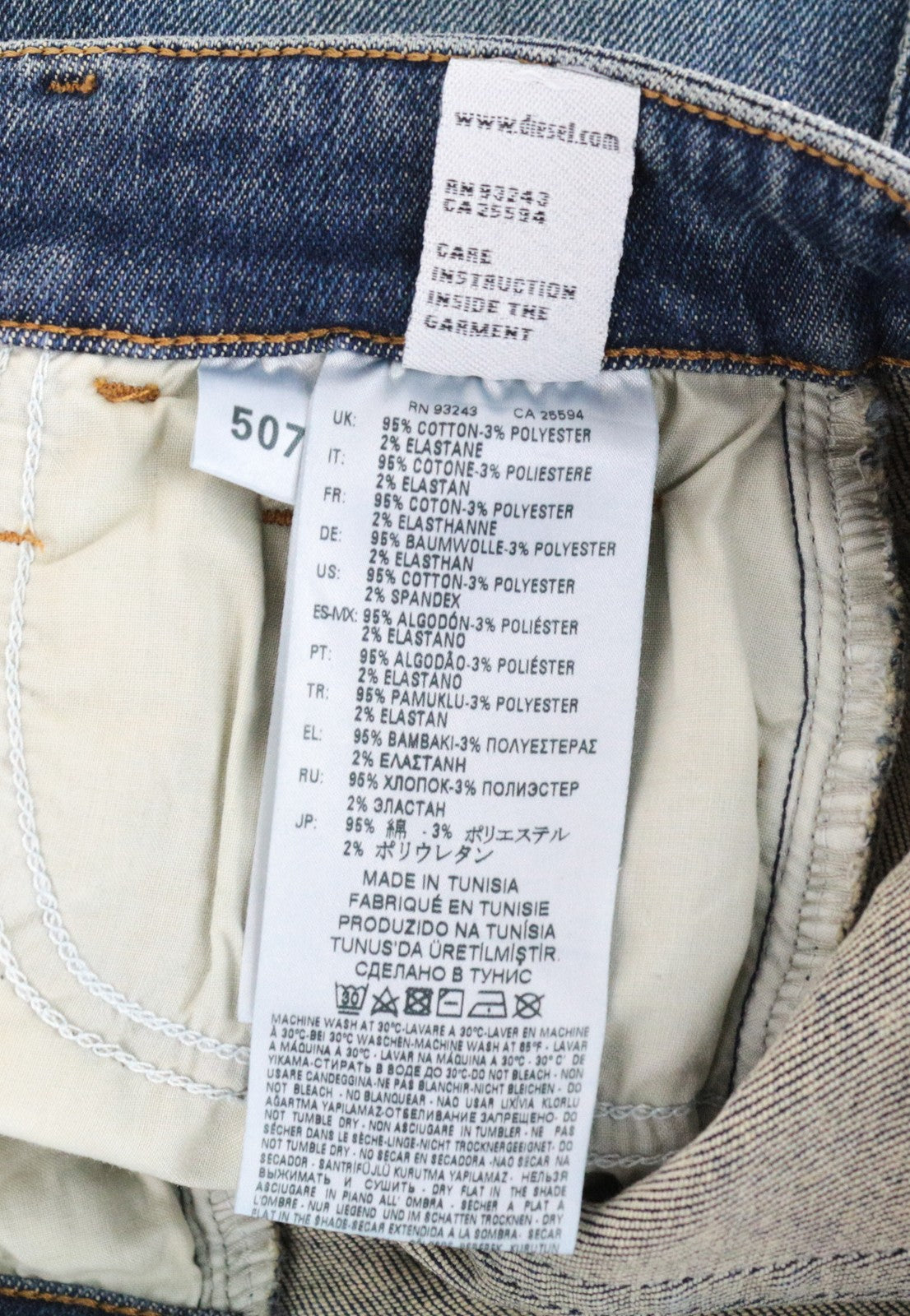 DIESEL Slandy 083AL moteriški džinsai W26/L32 itin aptempti medvilniniai tamprūs džinsai mėlyni 