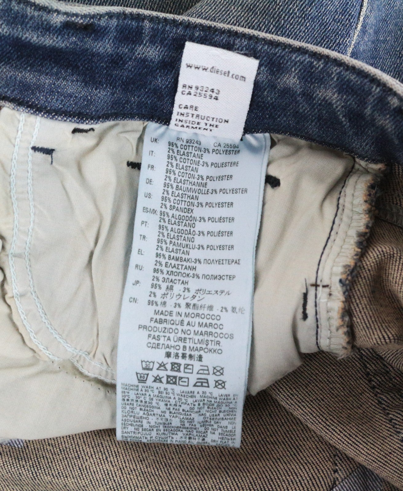 DIESEL Slandy-Zip 083AL moteriški džinsai W33/L32 itin aptempti, tamprūs, mėlyni 