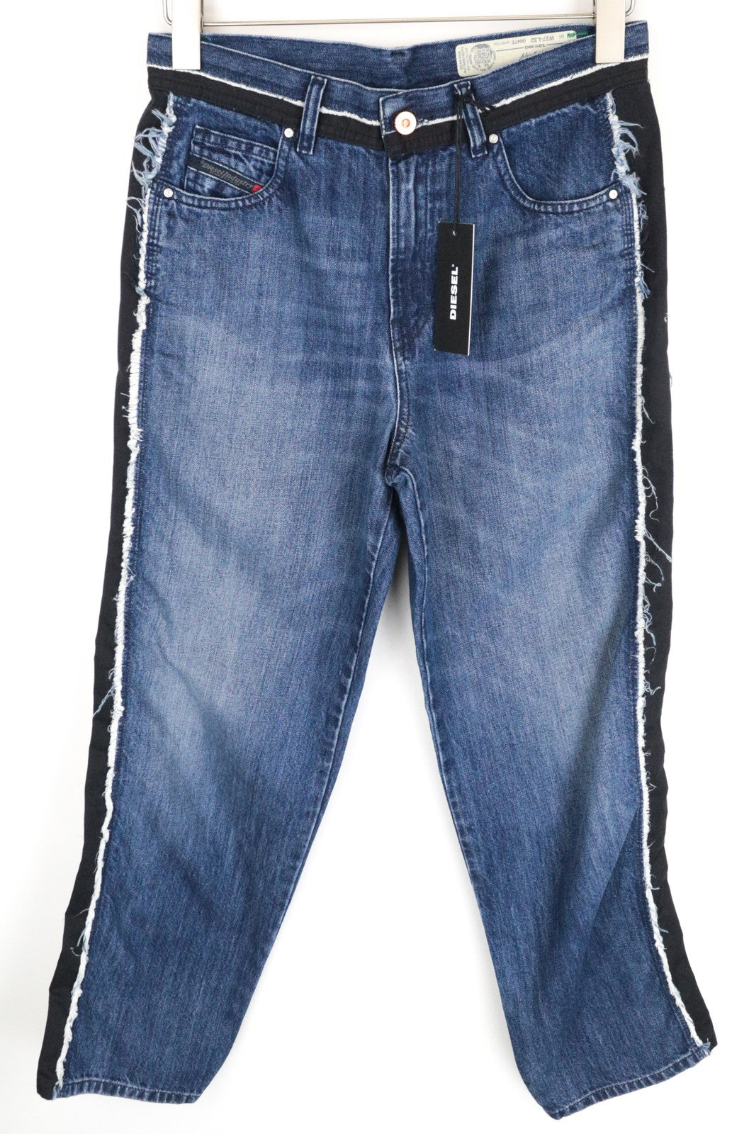 DIESEL Niclah-E 084TE moteriški džinsai W27/L32 tiesūs medvilniniai mėlyni skalbti džinsai 