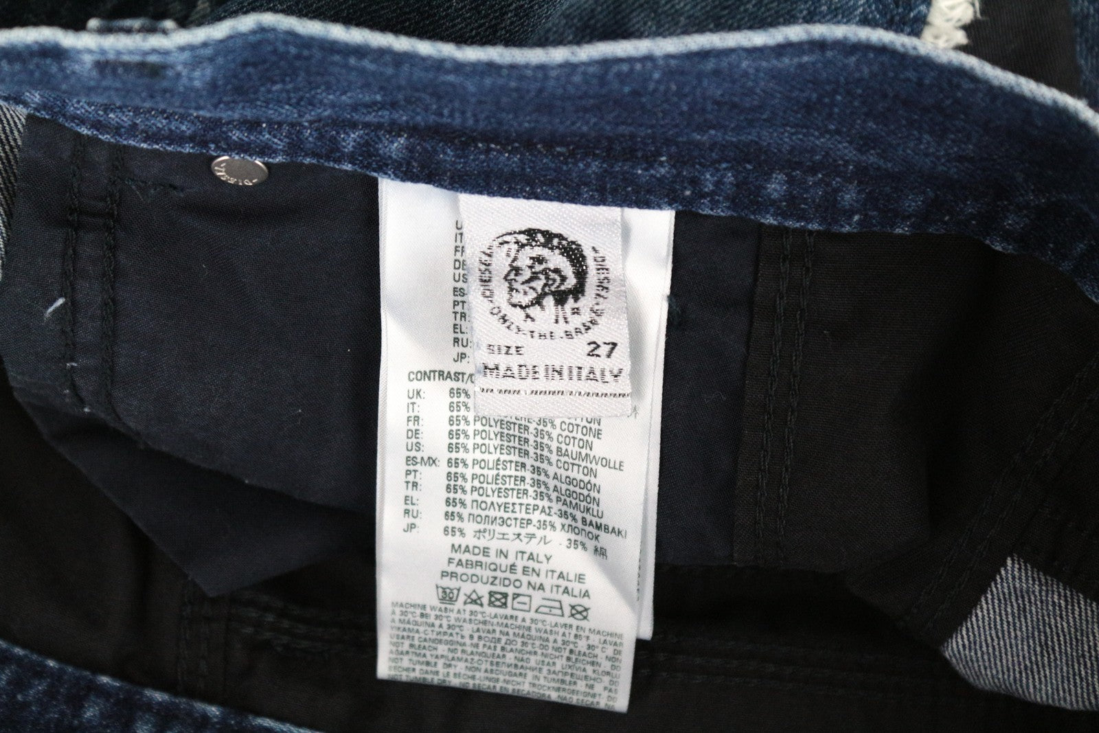 DIESEL Niclah-E 084TE moteriški džinsai W27/L32 tiesūs medvilniniai mėlyni skalbti džinsai 