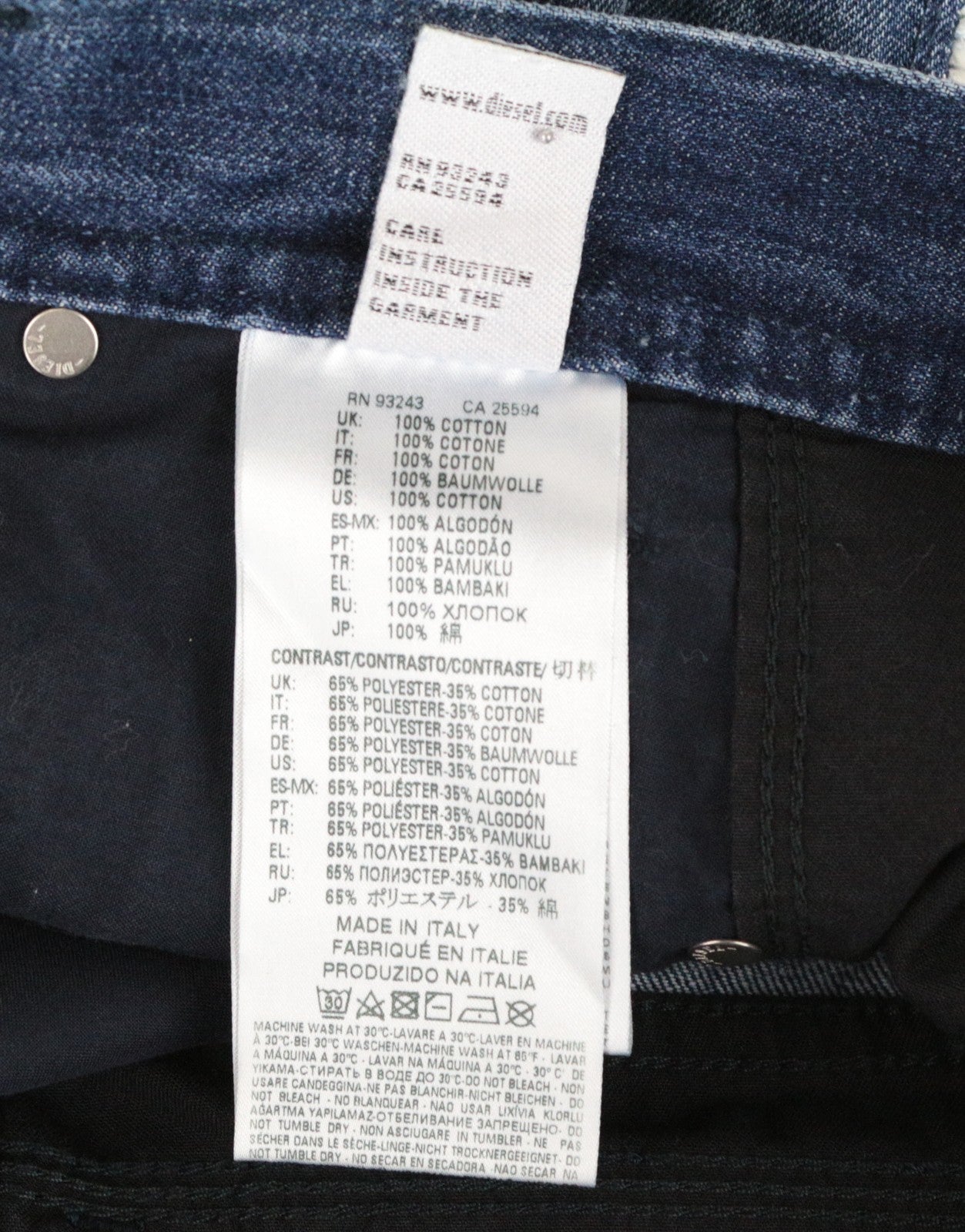 DIESEL Niclah-E 084TE moteriški džinsai W27/L32 tiesūs medvilniniai mėlyni skalbti džinsai 