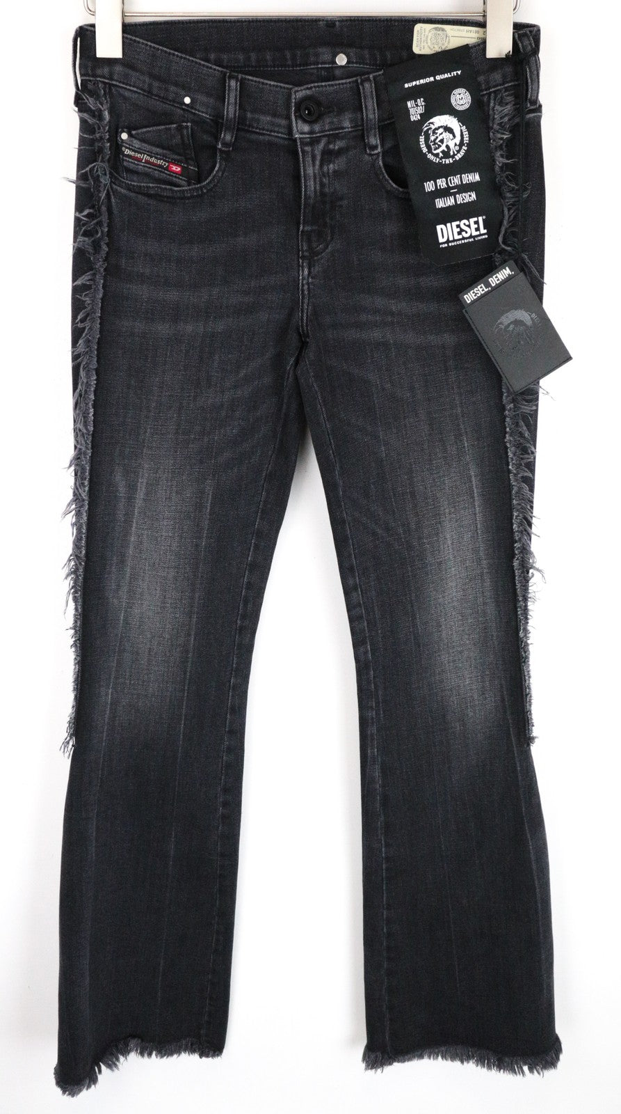 DIESEL D-Ebbey-F 081AH moteriški džinsai W26/L32, pilki, žemo juosmens, laisvo kirpimo, medvilniniai, tamprūs džinsai. 