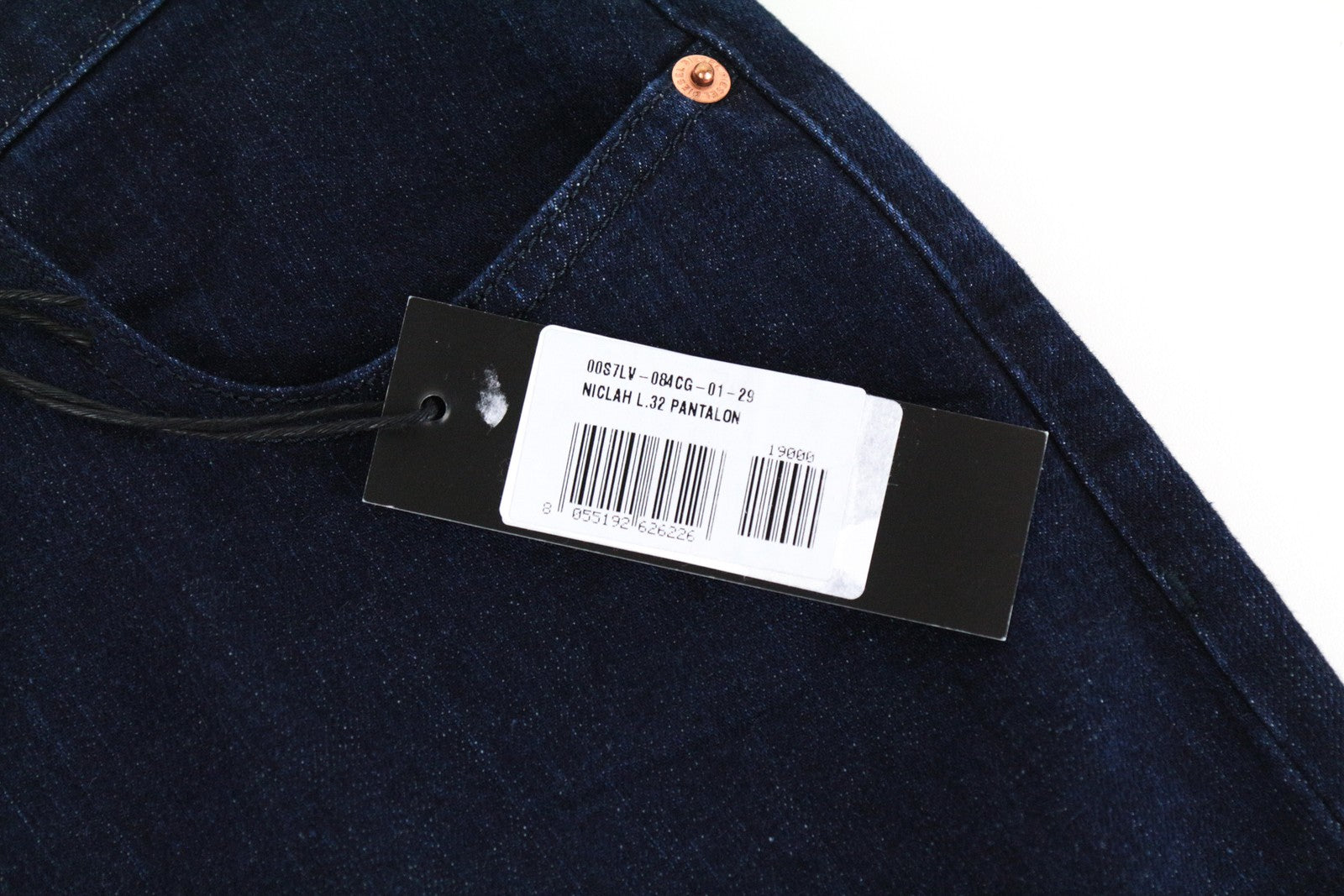 DIESEL Niclah 084CG moteriški džinsai W29/L32 tiesūs mėlyni medvilniniai tamprūs aukštu juosmeniu 