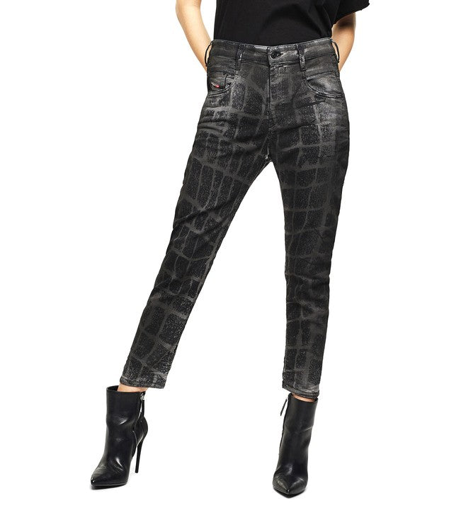 DIESEL D-Fayza-SP-NE 0094M moteriški džinsai W26 Jogg Sweat Low Boyfriend su juodu raštu 