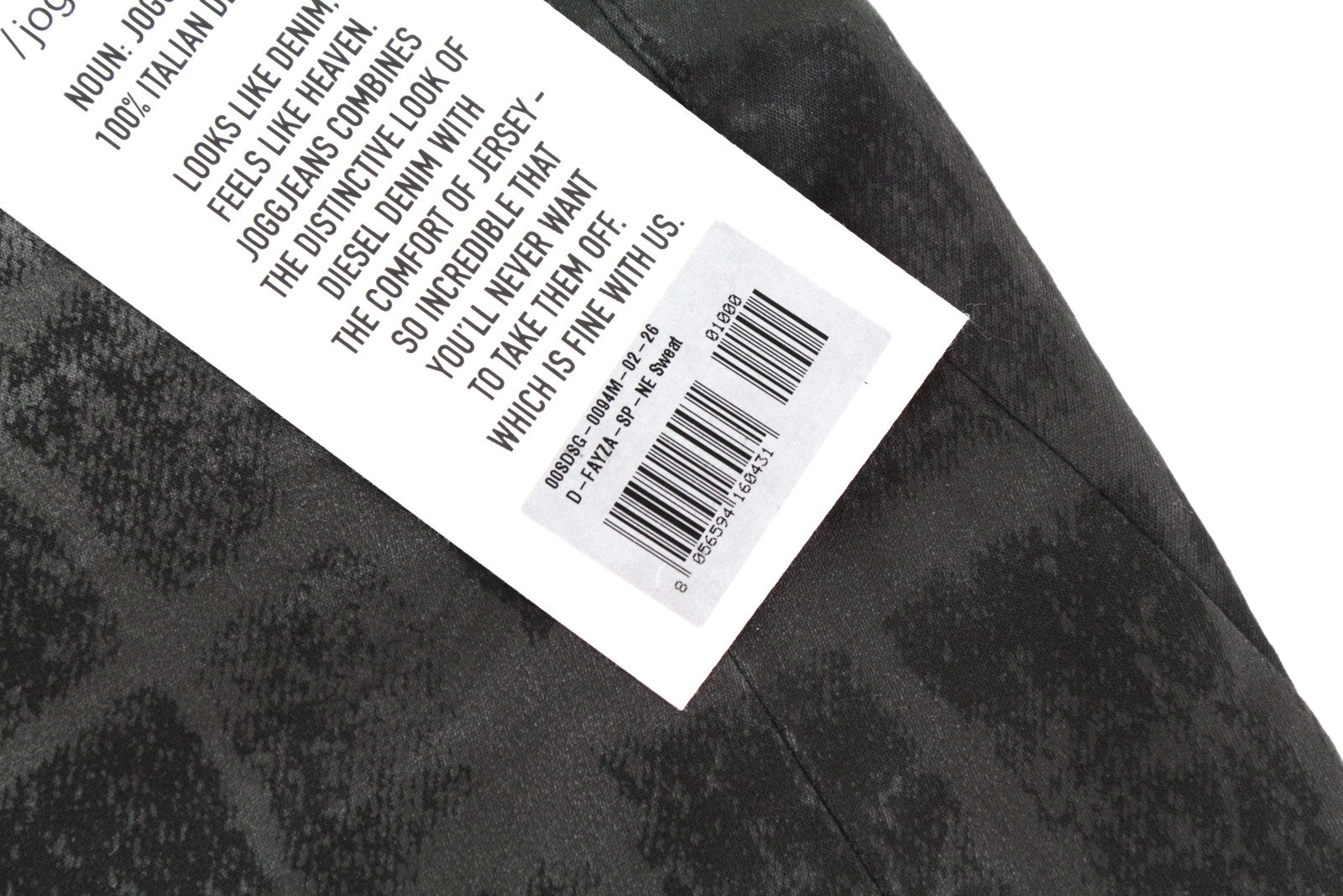 DIESEL D-Fayza-SP-NE 0094M moteriški džinsai W26 Jogg Sweat Low Boyfriend su juodu raštu 