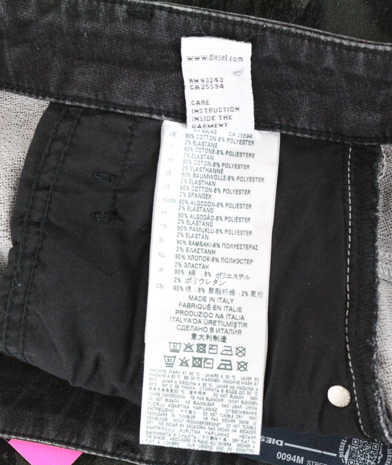 DIESEL D-Fayza-SP-NE 0094M moteriški džinsai W26 Jogg Sweat Low Boyfriend su juodu raštu 