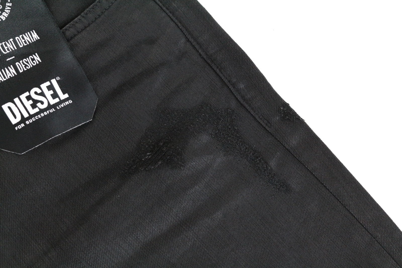 DIESEL Aryel 069JD moteriški džinsai W26/L32 dengti tamprūs tiesūs juodi 
