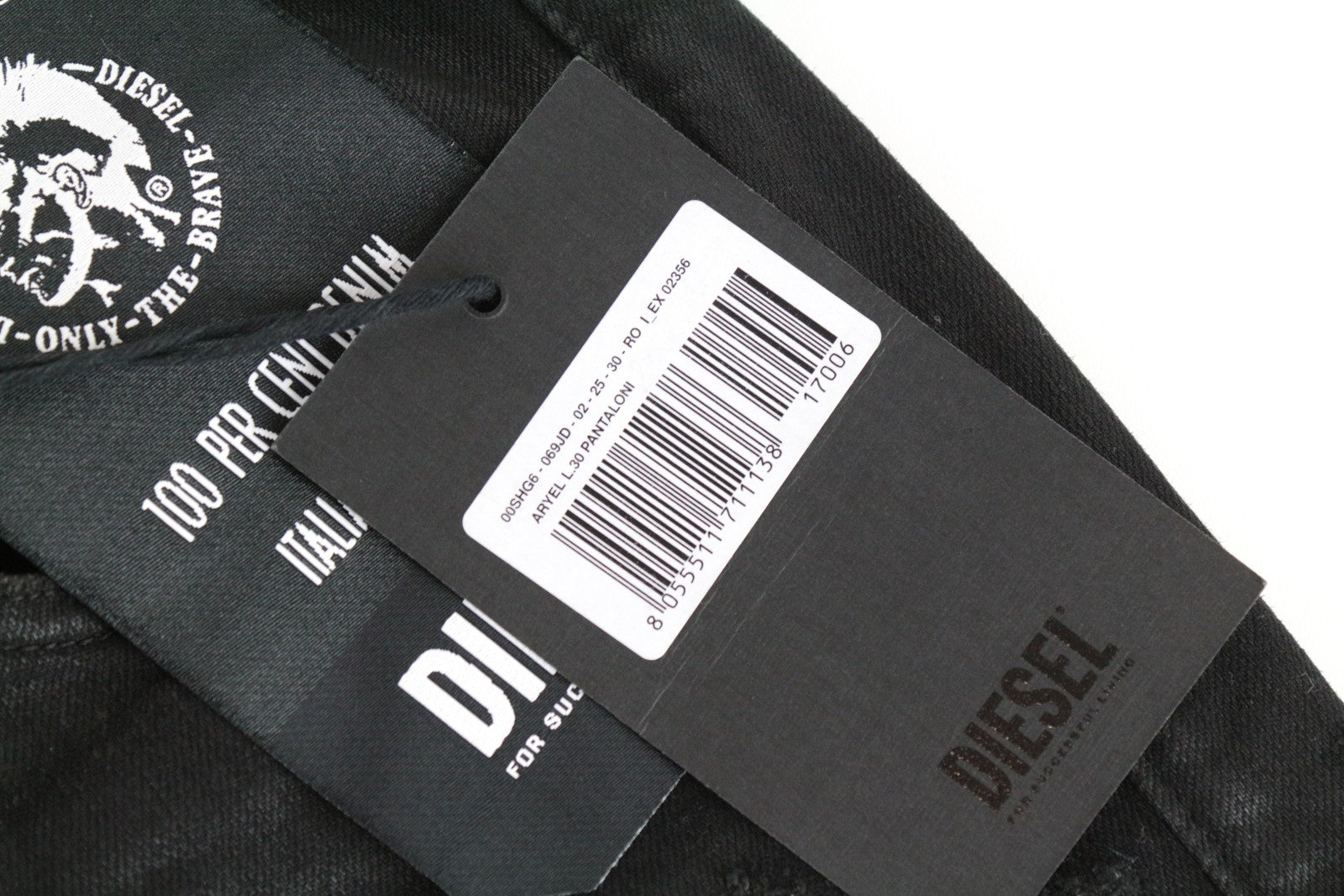 DIESEL Aryel 069JD moteriški džinsai W25/L30 juodi, įprasti, tiesūs, dengti, tamprūs 