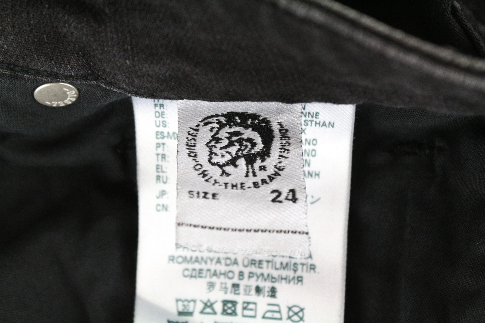 DIESEL Aryel 069JD moteriški džinsai W24/L32 mergaitėms, tamprūs, tiesūs, juodi 