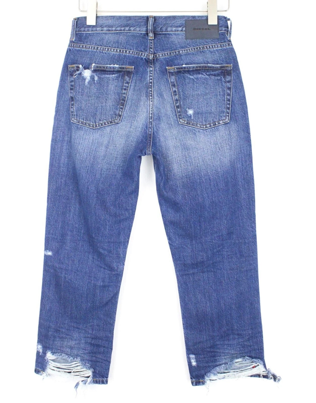 DIESEL Aryel 080AH moteriški džinsai W26/L30 tiesūs, dirbtinai subraižyti, mėlyni, netamprūs 