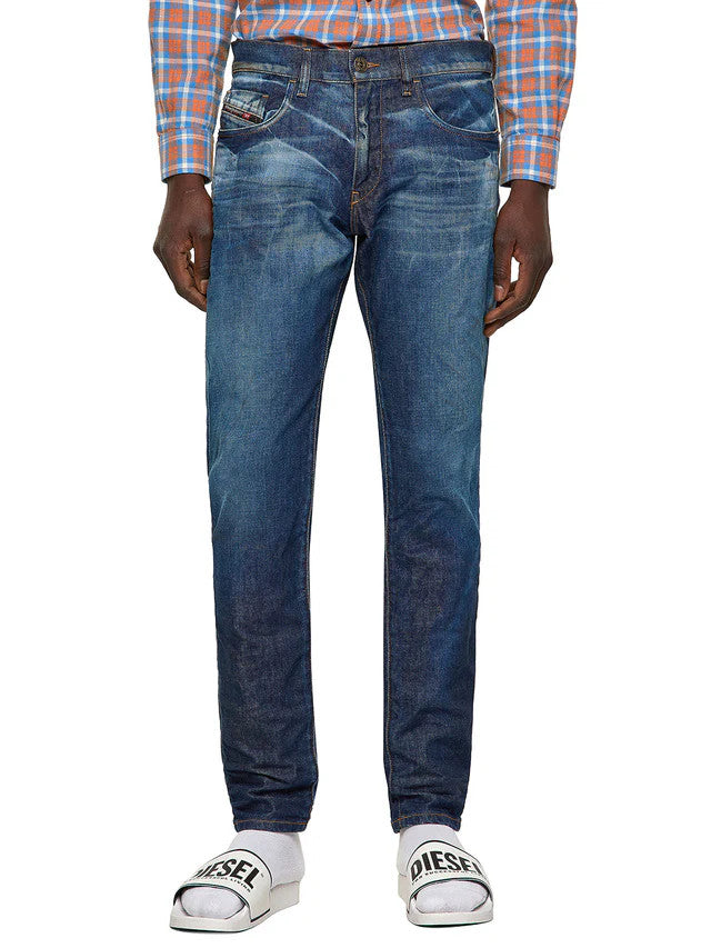 DIESEL D-Strukt 09A13 vyriški džinsai W33/L32 Slim Stretch, RRP 295 €, skalbtos mėlynos spalvos 