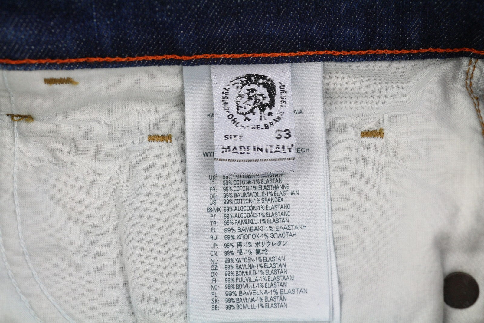 DIESEL D-Strukt 09A13 vyriški džinsai W33/L32 Slim Stretch, RRP 295 €, skalbtos mėlynos spalvos 